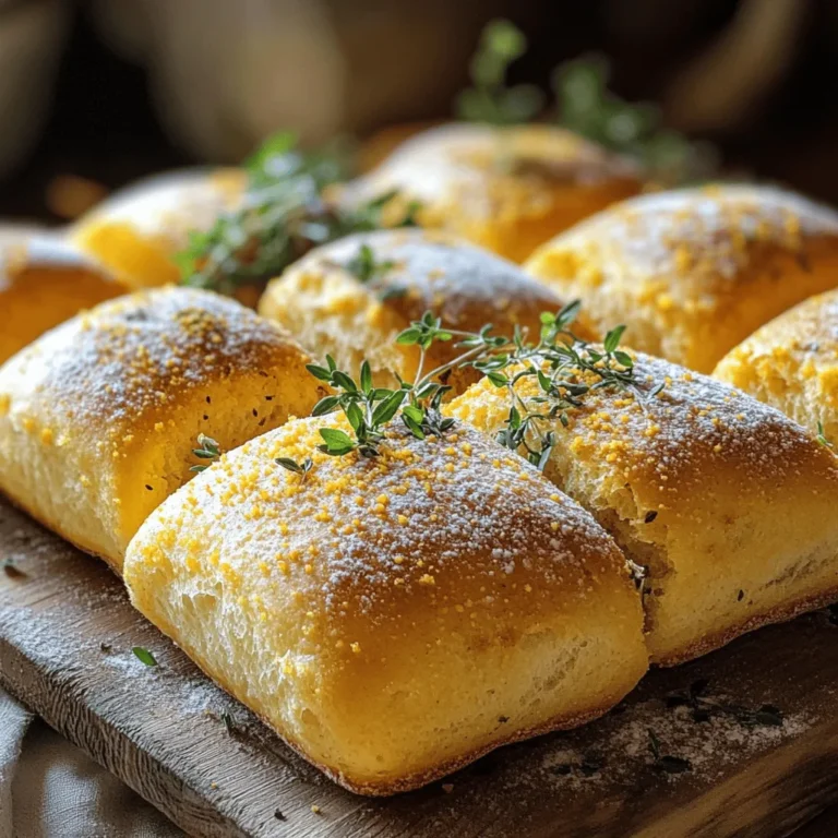 To make Savory Herb Crusty Bread, you'll need a few simple ingredients. Each one adds to the flavor and texture of the bread. - 4 cups all-purpose flour - 2 teaspoons salt - 1 teaspoon sugar - 2 teaspoons instant dry yeast - 1 ½ cups warm water (about 110°F) - 2 tablespoons olive oil - 1 tablespoon dried oregano - 1 tablespoon dried thyme - 1 tablespoon garlic powder - 1 tablespoon rosemary, finely chopped (fresh or dried) - Cornmeal (for dusting) The flour is key for structure. You can use bread flour for a chewier bite. If you want gluten-free bread, try a blend of almond and coconut flour. Herbs are vital for flavor. Dried herbs work well, but fresh herbs like basil or parsley can add a bright taste. Garlic powder gives a savory note. Adding olive oil enriches the bread. It keeps the crust crisp while keeping the inside soft. This combination of ingredients creates a lovely aroma and a delicious crusty bread that you will enjoy. For the full recipe, check out the instructions. 1. Start with a large mixing bowl. Whisk together 4 cups of all-purpose flour, 2 teaspoons of salt, 1 teaspoon of sugar, and 2 teaspoons of instant dry yeast. Add 1 tablespoon each of dried oregano, dried thyme, and garlic powder, plus 1 tablespoon of chopped rosemary. This mix builds the bread's flavor. 2. Make a well in the center of the dry mix. Pour in 1 ½ cups of warm water and 2 tablespoons of olive oil. Use a wooden spoon to mix until a shaggy dough forms. 3. Transfer the dough to a floured surface. Knead it for about 10 minutes. Stop when the dough feels smooth and elastic. If it’s sticky, add a little flour, but not too much. 1. Shape the kneaded dough into a ball. Place it in a greased bowl. Cover it with a damp cloth. Let it rise in a warm spot for 1 to 1.5 hours. It should double in size. 2. After rising, gently punch the dough down to release air. Shape it into a round or oblong loaf. 1. Preheat your oven to 450°F (232°C). Place the shaped dough on a baking sheet lined with parchment paper dusted with cornmeal. Cover it again with a damp cloth. Let it rise for another 30-45 minutes. 2. Once risen, make shallow slashes on the dough's surface with a sharp knife. This allows it to expand. 3. For a crusty texture, place a small oven-safe dish filled with water in the oven while it preheats. 4. Bake the bread for about 25-30 minutes. It should be golden brown and sound hollow when tapped. 5. Cool the bread on a wire rack before slicing. This improves its texture. Follow the [Full Recipe] for more details and tips. To get that perfect crust, steam is key. When you bake, add a small oven-safe dish with water. This creates steam and helps your bread rise. It also makes the crust crispier. Handle your dough gently. When kneading, don’t overwork it. This keeps the air inside, leading to a fluffier loaf. Want to kick up the flavor? Try adding fresh herbs like basil or parsley. Fresh herbs can brighten the taste. Dried herbs are great too, but use about half the amount since they are stronger. Mix and match herbs for your own twist. Pair your bread with herbed olive oil for a tasty dip. You can also serve it with soup or salad. For a lovely presentation, slice the bread and place it on a wooden board. Add some fresh herbs as a garnish. This makes your meal look inviting and delicious. For the full recipe, check out the earlier section on ingredients and instructions. {{image_4}} For a gluten-free version of Savory Herb Crusty Bread, use gluten-free flour blends. Look for blends with xanthan gum, as it helps with texture. You can try almond flour or coconut flour, but these may change the flavor. For rising, add an extra teaspoon of yeast. Let the dough rise longer to get the best texture. To enhance the taste, consider adding cheese. Parmesan or cheddar adds great flavor and texture. You can also add seeds like sesame or sunflower for crunch. Mixing sweet and savory flavors is fun too. Try adding honey or dried fruit to balance the herbs. Mixing herbs can create unique flavors. Good choices include basil, parsley, and dill. These can give your bread a fresh taste. For seasonal herbs, use thyme in winter and fresh basil in summer. Experiment with combinations to find your favorite mix. To keep your savory herb crusty bread fresh, place it in a bread bag or a cloth. This allows air to flow while keeping moisture in. Avoid plastic bags, as they trap moisture and make the crust soft. If you have a bread box, that works well too. It protects from light and keeps the bread at room temperature. When reheating, use an oven for best results. Preheat it to 350°F (175°C). Wrap the bread in foil to keep it warm. Bake for about 10 minutes. If you want to keep the crust crispy, remove the foil for the last few minutes. You can also use a toaster oven for smaller pieces. At room temperature, the bread lasts up to three days. After that, it may dry out. For longer storage, freeze the bread. Slice it first for easy use later. Wrap slices tightly in plastic wrap, then place them in a freezer bag. They can last up to three months in the freezer. When ready to eat, thaw it at room temperature or gently warm it up. What can I substitute for fresh herbs? You can use dried herbs instead of fresh ones. Dried herbs are strong, so use less. A good rule is to use one-third of the amount. For example, if a recipe calls for one tablespoon of fresh herbs, use one teaspoon of dried herbs. How do I know when my bread is fully baked? Check the color and sound of your bread. It should be golden brown. When you tap the bottom, it should sound hollow. You can also use a thermometer; the inside should reach 190°F. Can I make this dough in advance? Yes! You can make the dough ahead of time. After kneading, place it in the fridge. It can stay there for up to 24 hours. Just let it come to room temperature before the second rise. How can I make the bread softer inside? To achieve a soft inside, add a bit of fat, like butter or oil, into the dough. This will help. Also, avoid overbaking. A quick bake keeps the inside tender. Lastly, steam in the oven can also help create a softer crumb. For the full recipe, check the earlier section! This blog covered how to make delicious savory herb crusty bread. You learned about the ingredients, from herbs to flour types. I shared step-by-step instructions, including dough preparation, rising, and baking tips. We also explored ways to enhance flavor, variations for dietary needs, and proper storage. Remember, baking takes practice, so don’t get discouraged. Each loaf teaches you something new. Enjoy making bread that fills your home with warmth and flavor. Happy baking!