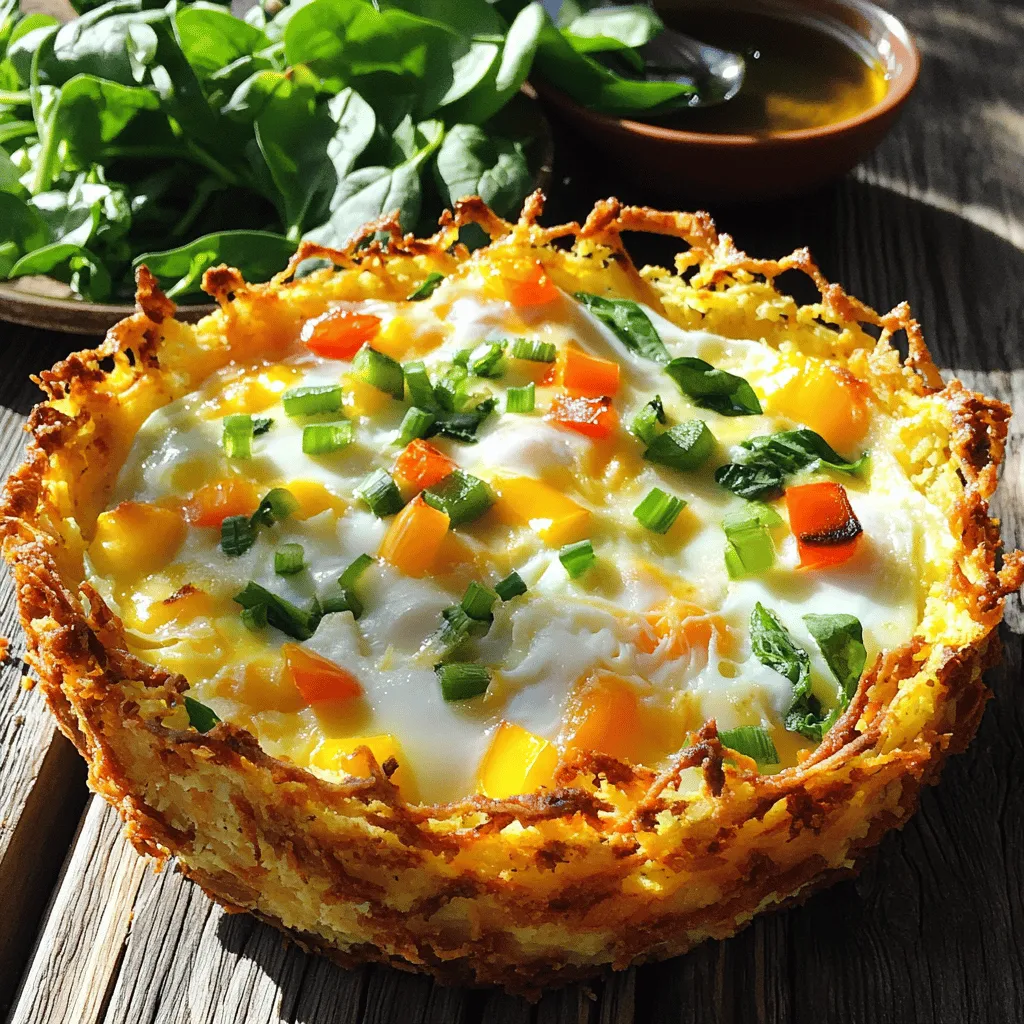 Here are the ingredients you need for the Spring Hash Brown Crust Quiche: