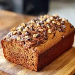 - 3 overripe bananas, thoroughly mashed - 1/3 cup unsalted butter, melted - 1 teaspoon baking soda - A pinch of sea salt - 3/4 cup granulated sugar - 1 large egg, lightly beaten - 1 teaspoon pure vanilla extract - 1 1/2 cups all-purpose flour - 1/2 cup Nutella - Optional: 1/2 cup chocolate chips or chopped hazelnuts for added texture When I make Nutella-stuffed banana bread, I always choose overripe bananas. They are sweeter and softer. This helps create a moist bread. I melt unsalted butter for richness. Baking soda gives the bread lift. The pinch of sea salt balances the sweetness. Granulated sugar adds the right amount of sweetness. I beat one large egg to help bind the mixture. Pure vanilla extract adds a warm flavor. All-purpose flour brings everything together into a lovely batter. Nutella is the star of this recipe. It creates a rich, gooey center. You can add chocolate chips or chopped hazelnuts for extra crunch. These ingredients come together to create a treat that's hard to resist. When you mix them just right, you get a delightful blend of flavors and textures. If you want to dive deeper into the steps, check out the full recipe for Nutella-stuffed banana bread. Set your oven to 350°F (175°C) and prepare the loaf pan. Grease it well with butter or cooking spray. This step helps the bread slide out easily. In a mixing bowl, mash the bananas until smooth. Then, add the melted butter. Use a fork or a whisk to mix them together. This creates a creamy base for your bread. Now, sprinkle in the baking soda and a pinch of salt. Mix these dry ingredients well. Then, add the granulated sugar, beaten egg, and vanilla extract. Stir everything until it blends nicely. Slowly add the all-purpose flour. Use a spatula or wooden spoon to fold it in. Mix until you see no dry flour. It’s okay to leave a few lumps; this keeps the bread tender. Pour half of the batter into the prepared pan. Spread it evenly across the bottom. Next, scoop dollops of Nutella on top. Use a knife to swirl it gently through the batter. Be careful not to mix it too much! Pour the rest of the batter over the Nutella layer. Smooth it out gently. Bake the bread for 60-70 minutes. Check if it’s done by inserting a toothpick. If it comes out clean, your bread is ready! Let it cool in the pan for about 10 minutes. After that, move it to a wire rack to cool completely. Now, you’re ready to slice and enjoy this tasty treat! For the full recipe, please refer to the detailed instructions above. To make tender banana bread, start with overripe bananas. They bring natural sweetness and moisture. Mash them well for a smooth mix. Use melted butter instead of oil for richness. Be gentle when mixing in the flour. Over-mixing can lead to a tough loaf. Leave some lumps in the batter to keep it soft and fluffy. You can boost the flavor of your banana bread. Try adding a pinch of cinnamon or nutmeg for warmth. Vanilla extract is a must, but you might add almond extract for a twist. If you want some crunch, toss in chopped walnuts or pecans. For extra sweetness, fold in chocolate chips or hazelnuts. When it comes to serving, slice the banana bread while it is warm. This makes it inviting and easy to enjoy. You can drizzle more Nutella on top for extra indulgence. Pair it with a scoop of vanilla ice cream for a delightful treat. A dollop of whipped cream or fresh berries can also brighten the plate. {{image_4}} If you want to skip Nutella, you have options. Try using almond butter or sunflower seed spread. These choices give a creamy texture and rich taste. You can also use a mix of peanut butter and chocolate spread. Each option adds its own twist to the flavor. For a lighter version, reduce sugar to half a cup. You can use honey or maple syrup instead. Incorporate whole wheat flour to add fiber. If you want to skip some fat, use applesauce in place of half the butter. These swaps keep your banana bread tasty and a bit healthier. Want to spice things up? Add a teaspoon of cinnamon for warmth. A tablespoon of cocoa powder can give it a chocolatey depth. You can even mix in some vanilla or almond extract for a fragrant touch. These small changes can make your banana bread extra special. For the full recipe, check out the detailed instructions above. To keep your banana bread fresh, wrap it well. Use plastic wrap or foil. Store it at room temperature for up to three days. If you live in a humid area, put it in an airtight container. This helps it stay moist and tasty. Always check for any mold before eating. If you see any, it's time to toss it. Freezing is a great way to save extra slices. First, let the banana bread cool completely. Wrap each slice in plastic wrap. Then, place them in a freezer-safe bag. Remove as much air as possible before sealing. You can freeze it for up to three months. When you're ready, just thaw it in the fridge overnight. To reheat banana bread, slice off a piece. Place it on a microwave-safe plate. Heat it for 10-15 seconds. If you want it warm but not dry, check often. You can also toast it in a toaster oven for a nice crisp. Enjoy it warm for the best taste! Yes, you can use frozen bananas. Just thaw them first. Drain any extra liquid. Then, mash them well. Frozen bananas work great in banana bread. They add sweetness and moisture. Look for a golden-brown top. A toothpick inserted in the center should come out clean. If it has wet batter, bake a bit longer. The bread should spring back when pressed lightly. You can toast it for breakfast. Spread some butter or more Nutella on top. You can also make banana bread French toast. Just dip slices in egg mixture and cook on a skillet. You can find the full recipe for Nutella-Stuffed Banana Bread by following the link provided. This recipe guides you step-by-step for a delightful treat. This blog post details how to make Nutella-Stuffed Banana Bread using simple ingredients and easy steps. You learned how to prepare, bake, and store this tasty treat. Don’t forget to try the tips for perfect texture and flavor. You can even explore variations to suit your taste. Enjoy your baking, and have fun experimenting with this recipe! You’ll create a delightful loaf that everyone will love. Happy baking!
