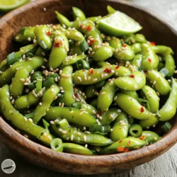 - 2 cups edamame in pods (fresh or frozen) - 3 tablespoons high-quality olive oil - 4 cloves garlic, finely minced - 1 teaspoon red pepper flakes - 1 tablespoon soy sauce - 1 tablespoon toasted sesame oil - 1 teaspoon freshly squeezed lime juice - Sea salt to taste - Toasted sesame seeds and chopped green onions for garnish When I make spicy garlic edamame, I love using fresh edamame. It adds a nice crunch. If you're short on time, frozen edamame works just as well. It’s easy to find in most grocery stores. The garlic is key. I always use fresh garlic, finely minced. It gives the dish a rich flavor. Red pepper flakes add the heat. You can adjust the amount based on your taste. The olive oil is my favorite part. I use high-quality oil for flavor. The soy sauce and sesame oil bring depth. A squeeze of lime juice brightens everything up. Don’t forget sea salt! It enhances the flavors. Finally, for garnish, use toasted sesame seeds and chopped green onions. They add color and a nice crunch. For the full recipe, check out Spicy Garlic Edamame Delight. Enjoy making this tasty dish! - If you use frozen edamame, cook it as the package says. Usually, this means boiling it for about 5-6 minutes until it’s tender. - If you have fresh edamame, rinse the pods well under cold water. This cleans them and makes them ready to cook. - In a large non-stick skillet, pour in the olive oil. Heat it over medium flame until it shimmers. Be careful; you don’t want it to smoke. - Next, add the minced garlic to the hot oil. Stir it for about 1-2 minutes. It should become fragrant and golden. Don’t let it brown; that can make it taste bitter. - Now, add the red pepper flakes to the skillet. Sauté for another 30 seconds to let the spice flavor the oil. - Carefully toss in the cooked edamame. Mix it gently with the garlic and oil until every pod is well-coated. - Drizzle the soy sauce and sesame oil over the edamame. Toss again to ensure every pod gets that tasty flavor. - Finally, squeeze fresh lime juice over the mix and sprinkle with sea salt. Stir gently to blend all the flavors. For the full recipe, check out the Spicy Garlic Edamame Delight. To get the best flavor from your garlic, sauté it for 1-2 minutes. You want it golden, not brown. Brown garlic can taste bitter. If you like heat, add red pepper flakes. Start with 1 teaspoon and add more if you want it spicier. Serve your spicy garlic edamame warm. Use a rustic bowl to make it look nice. Add lime wedges on the side. They give a fresh pop of flavor. For a colorful touch, sprinkle with toasted sesame seeds and chopped green onions. Edamame is packed with protein and fiber. It helps keep you full. A serving has about 17 grams of protein. It also has antioxidants that can help lower the risk of disease. Adding edamame to your diet can boost your health. {{image_4}} You can switch up the oils in this dish. Try using coconut aminos instead of soy sauce. This swap adds a sweet touch while keeping it gluten-free. You can also play with oils like sesame oil for a deeper flavor. Herbs and spices can also enhance your edamame. Consider adding fresh basil or cilantro for a fresh kick. A dash of smoked paprika or cumin can bring a unique twist too. You have options when cooking edamame. Grilling gives a smoky flavor. Just toss the pods on the grill until they get nice char marks. Sautéing is quicker and keeps the edamame tender. Oven-roasting is another great method. Toss the pods in oil and spices, then bake until crispy. This technique adds a crunchy texture that is hard to resist. Spicy garlic edamame works well as a side dish. It pairs nicely with grilled chicken or tofu. You can also serve it as an appetizer at parties. Mixing edamame into salads or grain bowls can add protein and flavor. Consider a quinoa bowl with edamame, veggies, and a light dressing. This makes a healthy and filling meal. For the full recipe, refer to the Spicy Garlic Edamame Delight section. After making spicy garlic edamame, let it cool to room temp. Place it in an airtight container. This keeps it fresh. Store it in the fridge for up to three days. When you're ready to eat, reheat it gently in a skillet. This helps maintain its flavor and texture. To freeze your spicy garlic edamame, cool it completely. Spread it in a single layer on a baking sheet. Freeze for one to two hours. Once frozen, transfer it to a freezer-safe bag. Remove as much air as you can. This way, it lasts for up to three months. When you want to enjoy it again, take out the desired amount. Thaw it overnight in the fridge. For a quick option, you can also microwave it directly. Reheat on low until warm. This keeps the flavors intact. For the best taste, add a splash of lime juice before serving. You can find the full recipe for spicy garlic edamame earlier in this article. Enjoy! Cooking edamame is quick and easy. For frozen edamame, it usually takes about 5-6 minutes to boil. Just follow the package instructions. Fresh edamame needs a quick rinse and can be boiled for about 3-5 minutes. You want them tender but not mushy. Yes, you can easily change the spice level! If you like it mild, use less red pepper flakes. For more heat, add more flakes or even some hot sauce. You can also try fresh chopped chili peppers for an extra kick. Spicy garlic edamame pairs well with many dishes. Consider serving it with rice or noodles. It also complements grilled meats or fish nicely. You can even have it as a starter with drinks. For a full meal, add a fresh salad or some stir-fried veggies. Try the full recipe for a delightful experience! In summary, this blog post detailed how to create spicy garlic edamame. You learned about the main and additional ingredients, step-by-step cooking instructions, and helpful tips. We also explored variations and storage methods to enjoy your dish later. Edamame is nutritious and versatile, making it a great addition to your meals. Whether as a snack or side, you can make it your own. Enjoy your cooking adventure with spicy garlic edamame!