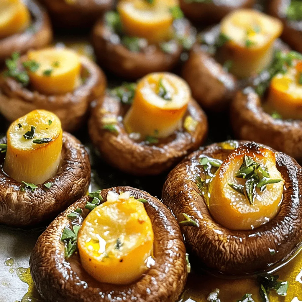 To make simple garlic roasted mushrooms, you need a few fresh ingredients. Here’s the list: - 1 pound of fresh button or cremini mushrooms - 4 cloves of fresh garlic - 3 tablespoons of extra virgin olive oil - 1 teaspoon of dried thyme leaves - 1 teaspoon of dried rosemary - Sea salt and black pepper - Fresh parsley for garnish These ingredients come together to create a dish that is both tasty and easy to make. The mushrooms bring a rich, earthy flavor. The garlic adds a nice kick. Olive oil helps everything roast perfectly. Thyme and rosemary give it a warm, herbal taste. Using fresh garlic is key. It enhances the flavor and aroma of the mushrooms. Make sure to chop it finely for the best results. The herbs add depth, making each bite satisfying. Don’t forget the sea salt and black pepper. They balance the flavors and bring out the best in every ingredient. Finally, a sprinkle of fresh parsley adds color and freshness to the dish. For the full recipe, you can follow the instructions and enjoy this delightful meal. First, you need to preheat your oven to 400°F (200°C). This hot temperature helps your mushrooms get that nice, golden color. It also makes them tender and juicy inside. Make sure your oven is ready before you start mixing your ingredients. Next, grab your ingredients. You will need 1 pound of fresh mushrooms, 4 cloves of garlic, and olive oil. Clean the mushrooms and cut them in half. Peel and finely mince the garlic. In a large bowl, mix the halved mushrooms, minced garlic, 3 tablespoons of olive oil, 1 teaspoon of dried thyme, and 1 teaspoon of crushed rosemary. Add a good pinch of sea salt and black pepper. Use your hands or a spoon to stir everything well. You want each mushroom to be covered in the tasty oil and spices. Now, prepare a baking sheet. You can line it with parchment paper or lightly grease it with olive oil. Spread the seasoned mushrooms in a single layer on the sheet. Make sure not to overcrowd them; this helps them roast evenly. Place the sheet in the preheated oven. Roast the mushrooms for about 20-25 minutes. Halfway through, stir them gently for even cooking. They should be tender and golden brown when done. Once roasted, take them out and transfer them to a serving dish. Sprinkle with fresh parsley for a bright finish. Enjoy this savory garlic roasted mushrooms dish! For a detailed recipe, check out the Full Recipe. To get mushrooms that are golden and tender, start with fresh ones. Look for firm button or cremini mushrooms. Clean them gently with a damp cloth. Cut them in half to help them cook evenly. When mixing, coat each mushroom well with olive oil and spices. Spread them out on the baking sheet. If they are too close together, they will steam instead of roast. Stir them halfway through for even cooking. Want to boost the flavor? Try adding a splash of balsamic vinegar before roasting. This adds a nice tang. You can also mix in some chili flakes for heat. Fresh herbs like thyme or rosemary work great too. For a rich taste, sprinkle some grated Parmesan cheese after roasting. The cheese melts and adds a tasty layer. Garlic roasted mushrooms are very versatile. You can serve them as a side dish or a topping. Try them on grilled meats or fish. They also work well in pasta dishes or salads. For a simple snack, serve them with crusty bread. They can be a great addition to a charcuterie board too. Enjoy experimenting with these mushrooms in many ways! {{image_4}} You can switch up the mushrooms in this dish. Try using shiitake or portobello mushrooms. These types add a rich flavor. They also give a meaty texture. If you want something more unique, use oyster mushrooms. Their delicate taste pairs well with garlic too. This recipe is already vegetarian. If you want it vegan, you are in luck! All the ingredients are plant-based. Just make sure to check the olive oil. Most brands are vegan-friendly. You can also add a splash of balsamic vinegar for a tangy twist. Feel free to play with the spices. You can add a pinch of paprika for some heat. Lemon zest brightens the dish and adds freshness. If you love heat, consider red pepper flakes. They will make your garlic roasted mushrooms pop. You can find more ideas in the Full Recipe. After you roast your mushrooms, let them cool. Place them in an airtight container. Store them in the fridge for up to four days. When you're ready to eat, reheat them in a skillet on medium heat. This method keeps them tender and tasty. You can also use a microwave for quick reheating. Just cover them, so they don’t dry out. You can freeze roasted mushrooms if you want to save some for later. First, let them cool completely. Spread them out on a baking sheet in a single layer. Freeze them for about an hour. This way, they won’t stick together. Once frozen, transfer them to a freezer-safe bag. They can last for up to three months in the freezer. When you’re ready to enjoy, just reheat them from frozen. To keep your mushrooms fresh before cooking, store them in a paper bag. This allows them to breathe and stay dry. Avoid storing them in plastic, as it traps moisture. If you notice any slimy spots, clean them off with a damp cloth. For the best flavor, use fresh mushrooms within a week of purchase. This maximizes the taste and texture of your savory garlic roasted mushrooms. For the complete recipe, refer to the Full Recipe section. Roast mushrooms for about 20-25 minutes. This time gives them a nice golden color. Check them halfway through and stir for even roasting. Yes, you can use dried garlic. Use about 1 teaspoon of dried garlic for this recipe. Fresh garlic has a stronger flavor, but dried works fine too. Garlic roasted mushrooms pair well with many dishes. Try them with grilled chicken, pasta, or on a salad. They also taste great on toast or as a pizza topping. Yes, you can make this recipe ahead of time. Roast the mushrooms, then store them in the fridge for up to 3 days. Reheat them in the oven before serving for best results. For the full recipe, check the earlier section. Roasting mushrooms is simple and fun. We covered key ingredients, from mushrooms to herbs. I gave step-by-step instructions for easy cooking. Plus, I shared tips to enhance flavors and serving ideas. Remember, you can tweak this dish with different mushrooms or seasonings. Store and reheat them easily to enjoy later. This recipe is truly flexible. Now, it's your turn to try it and enjoy the rich, tasty results!