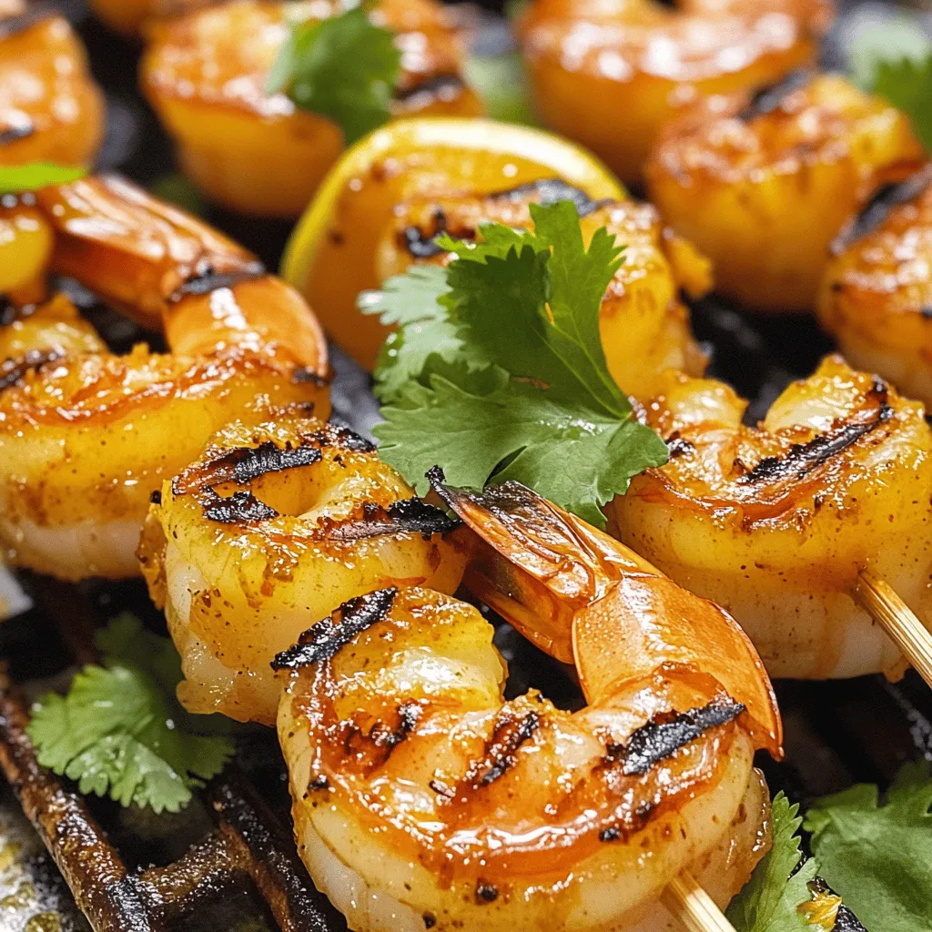 To make Citrus Marinated Grilled Shrimp, you need a few key items: - 1 pound large shrimp, peeled and deveined - 1/4 cup freshly squeezed orange juice - 1/4 cup freshly squeezed lime juice - 2 tablespoons extra-virgin olive oil - 2 tablespoons honey - 2 cloves garlic, finely minced - 1 teaspoon ground cumin - 1/2 teaspoon smoked paprika - Salt and freshly cracked black pepper to taste - Fresh cilantro, chopped, for garnish Using fresh ingredients makes a big difference. Fresh shrimp taste better and have a nice texture. Fresh citrus juice adds a bright flavor that enhances the dish. When you use quality ingredients, your meal shines. It shows respect for your food and your guests. Always choose the best you can find. You’ll need some basic tools to prepare this dish. A large mixing bowl helps mix the marinade easily. A whisk ensures all ingredients blend well. If you use skewers, wooden ones need soaking in water first. A grill or grill pan is essential for cooking the shrimp evenly. Lastly, have a good set of tongs for flipping the shrimp. This makes cooking safe and easy. For the full recipe, check out the complete instructions. To make Citrus Marinated Grilled Shrimp, start by gathering your ingredients. You will need large shrimp, orange juice, lime juice, olive oil, honey, garlic, cumin, smoked paprika, salt, and pepper. 1. In a large bowl, whisk the orange juice, lime juice, olive oil, honey, minced garlic, cumin, smoked paprika, salt, and pepper. Mix until combined. 2. Add the shrimp to the marinade. Make sure each shrimp is well coated. Cover the bowl with plastic wrap. 3. Place the bowl in the fridge for 30 to 60 minutes. This allows the shrimp to soak up the flavors. The marinade is key to great flavor. The citrus juices give the shrimp a bright taste. The honey adds a touch of sweetness. Garlic provides a nice depth, while cumin and smoked paprika add warmth. These ingredients work together to create a balanced flavor profile. Grilling shrimp is quick and easy. Preheat your grill to medium-high heat. If you use wooden skewers, soak them in water for 15 minutes. This prevents them from burning. After marinating, remove the shrimp from the bowl. If using skewers, thread the shrimp onto them. Discard the leftover marinade. Place the shrimp on the grill. Grill each side for 2 to 3 minutes. The shrimp should turn pink and opaque. Avoid overcooking to keep them tender. Once cooked, let the shrimp rest for one minute. This step helps the juices settle. Serve the shrimp garnished with chopped cilantro for a fresh touch. You can find the full recipe for Citrus Marinated Grilled Shrimp online. To get the best taste, use fresh citrus. Freshly squeezed orange and lime juice add brightness. The honey gives a nice sweetness that balances the tang of the citrus. Mix the marinade well before adding shrimp. Allow the shrimp to soak up the flavors for at least 30 minutes. If you can, go for an hour to make it even better. One mistake is marinating too long. Shrimp can become mushy if left too long in acid. Another common error is not preheating the grill. A hot grill gives you nice char marks. Be sure to soak wooden skewers for 15 minutes if using them. This prevents burning on the grill. Lastly, do not overcook the shrimp. Cook them just until pink and opaque. These shrimp go well with light sides. Try serving them with a fresh salad or grilled veggies. A cold rice salad adds a nice touch, too. For drinks, consider a crisp white wine or a citrusy cocktail. These flavors will enhance the meal. You can find the full recipe for more ideas! {{image_4}} If you want to switch things up, try different marinades. A garlic and herb mix can add a great twist. Use fresh basil, parsley, and rosemary for a vibrant flavor. You can also try a spicy marinade with chili flakes and sriracha. This brings heat and depth to the dish. Experimenting with different acids, like vinegar or apple juice, can also give you unique tastes. Shrimp is a star, but other seafood works well too. Scallops, salmon, and even firm white fish can absorb the citrus flavor. Just adjust the cooking time based on the seafood you choose. For instance, scallops grill faster than shrimp, so watch them closely. This gives you new flavors and textures while keeping it simple. Citrus marinated grilled shrimp shines at any gathering. For a casual BBQ, serve them on skewers with a side of fresh salad. For a fancy dinner, plate the shrimp over a bed of risotto or quinoa. Add a sprinkle of fresh herbs to impress your guests. You can also serve them as appetizers with toothpicks for easy munching. Each option makes your meal feel special. To keep leftover shrimp fresh, store it in an airtight container. Make sure to place it in the fridge within two hours of cooking. Shrimp stays good for up to three days. If you notice any off smells or changes in color, it’s best to toss it. Always label your container with the date for easy tracking. If you want to freeze shrimp, first let it cool completely. Then, place the shrimp in a freezer bag. Remove as much air as possible before sealing. This helps prevent freezer burn. Frozen shrimp can last for up to three months. When you’re ready to eat it, thaw slowly in the fridge overnight. To reheat shrimp, do it gently. You can use the microwave, but keep it on low power. Heat in short bursts to avoid overcooking. Another way is to warm it up on the stove. Add a splash of water or stock to keep it moist. Avoid reheating more than once for best taste. For more details, check out the Full Recipe. Marinate shrimp for 30 to 60 minutes. This time lets the shrimp soak up flavors. If you marinate too long, the shrimp can become mushy. So, keep an eye on the clock! Yes, you can use frozen shrimp. Just make sure to thaw them first. Place the shrimp in the fridge overnight or run them under cold water. Once thawed, peel and devein if needed. Grilled shrimp goes well with many sides. Here are some tasty options: - Rice or quinoa - Grilled vegetables - Salad with citrus dressing - Garlic bread These sides will enhance the shrimp's bright flavors. Absolutely! This recipe is great for meal prep. You can marinate shrimp ahead of time. Cook a batch and store in the fridge. Enjoy it over the week in salads or wraps. You can find the full recipe for Citrus Marinated Grilled Shrimp in the article above. It has all the ingredients and steps to make this dish easy and fun. In this blog post, we explored the essential ingredients and tools needed for citrus marinated grilled shrimp. We covered step-by-step cooking, from making the marinade to grilling tips. I shared useful tricks to boost flavor and avoid common mistakes. Variations included alternative marinades and seafood options for any event. Finally, we discussed storage tips to keep leftovers fresh. Remember, great shrimp starts with fresh ingredients and smart cooking techniques. Enjoy your tasty grilled shrimp!