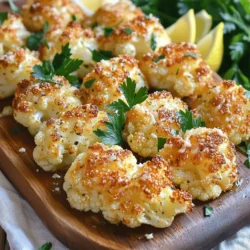 To make Garlic Parmesan Roasted Cauliflower, gather these simple items: - 1 medium head of cauliflower, cut into bite-sized florets - 4 tablespoons extra virgin olive oil - 4 cloves of garlic, finely minced - 1 teaspoon sea salt - 1/2 teaspoon freshly ground black pepper - 1 teaspoon smoked paprika - 1/2 cup freshly grated Parmesan cheese - 2 tablespoons fresh parsley, finely chopped - Lemon wedges You will need a few basic tools: - A large mixing bowl - A baking sheet - Parchment paper - A sharp knife - A cutting board Cauliflower is more than just a tasty veggie; it packs some serious health benefits: - Low in calories: Great for weight control. - High in fiber: Helps with digestion and keeps you full. - Rich in vitamins: Contains C, K, and B vitamins for overall health. - Antioxidant properties: Fights free radicals and reduces inflammation. - Versatile: You can use it in many dishes, making it a kitchen staple. Using cauliflower in this roasted side dish means you get all these benefits while enjoying a delicious meal. For the complete recipe, check out the Full Recipe. Start by washing a medium head of cauliflower. Cut it into bite-sized florets. Make sure each piece is even. This helps them cook at the same speed. Place the florets in a large mixing bowl. Next, pour in four tablespoons of extra virgin olive oil. Add four cloves of minced garlic. Sprinkle in one teaspoon of sea salt and half a teaspoon of black pepper. For some warmth, add one teaspoon of smoked paprika. Toss everything well, so each floret gets coated. Now, take a baking sheet and line it with parchment paper. Spread the seasoned cauliflower in a single layer. This arrangement keeps the florets from steaming. Preheat your oven to 425°F (220°C). Once hot, place the baking sheet in the oven. Roast for 20 minutes. This step caramelizes the cauliflower and brings out its flavor. After 20 minutes, take the baking sheet out. Sprinkle half a cup of grated Parmesan cheese over the cauliflower. Put it back in the oven for another 5 to 10 minutes. Watch carefully until the cheese bubbles and turns golden brown. Once done, let the cauliflower cool for a couple of minutes. This cooling time helps the flavors settle. Finish by adding two tablespoons of chopped parsley on top. Serve with lemon wedges for a bright touch. Enjoy this Garlic Parmesan Roasted Cauliflower as a tasty side dish! For the complete recipe, check out the [Full Recipe]. To stop your cauliflower from sticking, always use parchment paper. This simple step creates a non-stick surface. Make sure to spread the florets apart on the baking sheet. If they touch, they may steam instead of roast. Keep an eye on them as they cook. Stirring halfway through helps avoid burning. A high oven temperature is key to a great roast. I recommend setting your oven to 425°F (220°C). This heat ensures a nice caramelization. Roast the cauliflower for about 20 minutes first. After that, add the Parmesan and roast for another 5 to 10 minutes. Look for a golden color on the cheese. It should be bubbly and crisp, adding a rich flavor. You can change ingredients if needed. If you don't have Parmesan, try Pecorino Romano. It brings a similar taste with a bit more bite. For a dairy-free option, use nutritional yeast for a cheesy flavor. You can add your favorite spices too. Try chili powder or garlic powder for extra zing. These small changes can make the dish your own. For the full recipe, check out the complete guide on Garlic Parmesan Roasted Cauliflower. {{image_4}} You can easily boost the taste of garlic Parmesan roasted cauliflower. Try adding spices like cayenne for heat or cumin for earthiness. A pinch of Italian seasoning can also bring in herbs like oregano and basil. Each spice adds a unique twist to the dish, making it more exciting. This dish is already vegetarian due to the cauliflower and cheese. To make it vegan, swap out the Parmesan for a plant-based cheese. Nutritional yeast is a great choice; it gives a cheesy flavor without dairy. You can still enjoy all the garlic and olive oil goodness! Garlic Parmesan roasted cauliflower pairs well with many main dishes. It complements grilled chicken or fish perfectly. You can also serve it with pasta or a hearty grain salad for a filling meal. The bright lemon juice enhances the flavors, so don’t skip it! Explore these pairings for a full dining experience. To keep your Garlic Parmesan Roasted Cauliflower fresh, let it cool first. Then, place it in an airtight container. Store it in the fridge for up to three days. This way, the flavors stay intact, and the texture remains nice. When you’re ready to enjoy leftovers, preheat your oven to 350°F (175°C). Spread the cauliflower on a baking sheet. Heat for about 10–15 minutes, or until warm. This method helps keep the cheese crispy and the cauliflower tender. You can also microwave it. Just heat in short bursts and check often. If you have extra cauliflower, you can freeze it. First, allow it to cool completely. Then, spread it out on a baking sheet to freeze for a couple of hours. Once frozen, transfer it to a freezer-safe bag. It can last up to three months. To enjoy, thaw it overnight in the fridge, then reheat as mentioned above. For the complete recipe, check [Full Recipe]. To make Garlic Parmesan Roasted Cauliflower, you first preheat your oven to 425°F (220°C). Cut a medium head of cauliflower into bite-sized florets. In a large bowl, mix the florets with four tablespoons of extra virgin olive oil, four minced garlic cloves, one teaspoon of sea salt, half a teaspoon of black pepper, and one teaspoon of smoked paprika. Toss the florets until they are well coated. Spread them on a lined baking sheet in a single layer. Roast for 20 minutes. After that, sprinkle half a cup of grated Parmesan cheese over the hot cauliflower. Roast for another 5 to 10 minutes until the cheese is golden. Finish with fresh parsley and lemon wedges for zest. For a full recipe, check the [Full Recipe]. Yes, you can use frozen cauliflower for this dish. Just make sure to thaw and drain it well. Frozen cauliflower can release extra water, which may affect the roast. To get a nice crisp, you may want to pat it dry with a paper towel. This helps keep the roasted texture. Garlic Parmesan Roasted Cauliflower pairs well with many sides. Here are some great options: - Grilled chicken or steak - Quinoa salad with veggies - Creamy mashed potatoes - A fresh garden salad - Rice pilaf with herbs These sides complement the savory flavors of the cauliflower and make for a balanced meal. Roasting cauliflower is simple and tasty. We covered the key ingredients and the special gear you'll need. I shared health benefits and step-by-step instructions that make this dish easy. Tips helped prevent sticking and burning while offering tasty variations. Remember to store leftovers correctly for later use. Enjoy this dish in many ways, and feel confident to experiment. Whether you make it plain or spicy, roasted cauliflower is always a hit. Happy cooking!