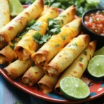 - 2 cups cooked chicken, shredded - 1 cup cream cheese, softened to room temperature - 1 cup shredded cheddar cheese - 1/2 cup black beans, drained and rinsed well - 1/2 cup corn kernels To make baked chicken taquitos, you need some key ingredients. Start with cooked chicken. I like to shred it for easy mixing. Next, cream cheese adds a rich, smooth texture. Cheddar cheese gives a nice, sharp flavor. Black beans add protein and fiber. Corn makes the filling sweet and colorful. - 1 teaspoon ground cumin - 1 teaspoon garlic powder - 1 teaspoon onion powder - Salt and freshly ground black pepper to taste Seasoning is important for flavor. Ground cumin gives a warm taste. Garlic powder adds depth, while onion powder enhances sweetness. Don’t forget salt and pepper. These will bring out the best in your filling. Adjust to your taste as you mix. - 10-12 small flour tortillas or corn tortillas - Cooking spray or olive oil for brushing - Fresh cilantro leaves and lime wedges for serving You can use flour or corn tortillas. Both work well, but choose what you like. Warm them in a skillet for easy rolling. Lightly brush them with cooking spray or olive oil. This step helps them become crispy while baking. Finally, have some fresh cilantro and lime ready for serving. They add a fresh touch to your taquitos. For the complete recipe with instructions, check out the Full Recipe. - Preheat your oven to 425°F (220°C). This step is key for crispy taquitos. - In a large bowl, mix 2 cups of shredded chicken, 1 cup of cream cheese, and 1 cup of shredded cheddar cheese. Add 1/2 cup of black beans and 1/2 cup of corn kernels. Then, mix in 1 teaspoon of ground cumin, 1 teaspoon of garlic powder, and 1 teaspoon of onion powder. Season with salt and pepper to your taste. Make sure the filling is well combined and creamy. - Heat a skillet over medium heat. Warm each tortilla for about 20 seconds on each side. This helps them roll easily without breaking. - Take one tortilla and add 2-3 tablespoons of the chicken mixture in the center. Roll it tightly from one end to the other, keeping the filling inside. Repeat this for all tortillas until they are all filled and rolled. - Line a baking sheet with parchment paper. Place the rolled taquitos seam-side down on the sheet. - Lightly spray the taquitos with cooking oil. This helps them get golden and crisp. Bake them in the oven for 15-20 minutes. Keep an eye on them until they are golden brown. To get that perfect crunch, preheat your oven to 425°F (220°C). A hot oven helps cook the taquitos evenly. I like to spray or brush the taquitos with cooking oil. This step is key for a golden, crispy finish. Don't skip it! Adjust the filling to suit your taste. You can swap some ingredients based on what you like. For example, try adding more spices for a kick. I often add extra cumin or a pinch of chili powder for flavor. Taste the filling before rolling. This way, you can ensure it’s just right. To prevent cracking, warm the tortillas first. Heat them in a skillet for about 20 seconds on each side. This makes them soft and easy to roll. When filling, spread the mixture evenly. This helps each bite taste great. Make sure to roll tightly but not too tight, or they might burst. Enjoy your homemade taquitos! For the full recipe, check out the [Full Recipe]. {{image_4}} You can easily change ingredients to fit your needs. For a dairy-free option, use dairy-free cream cheese. This swap keeps the taquitos creamy without the dairy. You can also try low-carb options. Instead of tortillas, use lettuce wraps. They hold the filling well and add crunch. Getting creative with flavors makes these taquitos fun. You can add different cheese types, like pepper jack. It gives a nice kick! If you like heat, add jalapeños or a few dashes of hot sauce. These changes can really boost the taste. Pairing these taquitos with dips makes them even better. Salsa is a classic choice, but guacamole is a great match too. You can serve the taquitos with sides like Mexican rice or fresh salads. These accompaniments add color and taste to your meal. For the full recipe, check out the instructions above. To store leftover taquitos, let them cool first. Place them in an airtight container. This keeps them fresh and tasty. Best practices include using parchment paper between layers. This step prevents sticking and sogginess. You can store your taquitos in the fridge for about 3 to 4 days. To freeze baked taquitos, let them cool completely. Arrange them in a single layer on a baking sheet. Freeze them for about an hour until solid. Then, transfer the taquitos to a freezer-safe bag. Be sure to remove as much air as possible. For thawing, simply move them to the fridge overnight. Reheat them in the oven at 375°F (190°C) for about 10-15 minutes. This will help restore their crispy texture. Fresh taquitos last in the fridge for 3 to 4 days. Frozen taquitos can last up to 2 months. Signs of spoilage include off smells or a change in texture. If they look dry or hard, it's best to discard them. Always trust your senses when checking food freshness. For the full recipe, check the detailed instructions. Can I make taquitos in advance? Yes, you can make taquitos in advance. Prepare them up to the baking step. Once rolled, cover them and store in the fridge. Bake them when ready to eat. This keeps them fresh and tasty. How do I reheat leftovers without losing crispiness? To reheat, use an oven or air fryer. Preheat the oven to 400°F (200°C). Place taquitos on a baking sheet. Heat for about 10-15 minutes. This gives them back their crispy texture. Can I use different proteins for filling? Absolutely! You can use ground beef, turkey, or even beans for a vegetarian option. Just make sure the filling is cooked and seasoned well. This lets you customize your taquitos to your taste. Is frying taquitos an option? Yes, you can fry taquitos for a different texture. Heat oil in a pan over medium heat. Fry them for about 2-3 minutes on each side. This gives them a crispy and golden finish. How do I ensure my taquitos don’t burst while baking? To prevent bursting, don’t overfill the tortillas. Roll them tightly but gently. Also, warm the tortillas before filling. This helps them bend easily and keeps the filling secure. What’s the calorie count per serving? Each serving of baked chicken taquitos has about 250-300 calories. This can vary based on the ingredients you use. For a healthier option, use lower-fat cheese and skip the oil. Are baked chicken taquitos healthy compared to fried ones? Yes, baked chicken taquitos are healthier than fried ones. Baking uses less oil and reduces fat. They still taste great and keep the savory flavor you love. This blog post covers how to make delicious baked chicken taquitos. We discussed ingredients, step-by-step instructions, tips for the perfect texture, and cool variations. You can use different cheeses or adjust seasonings to suit your taste. Storing and reheating tips ensure your taquitos stay fresh and tasty. Try these methods to create a fun and tasty dish. Enjoy cooking and share this recipe with friends for an easy, satisfying meal!