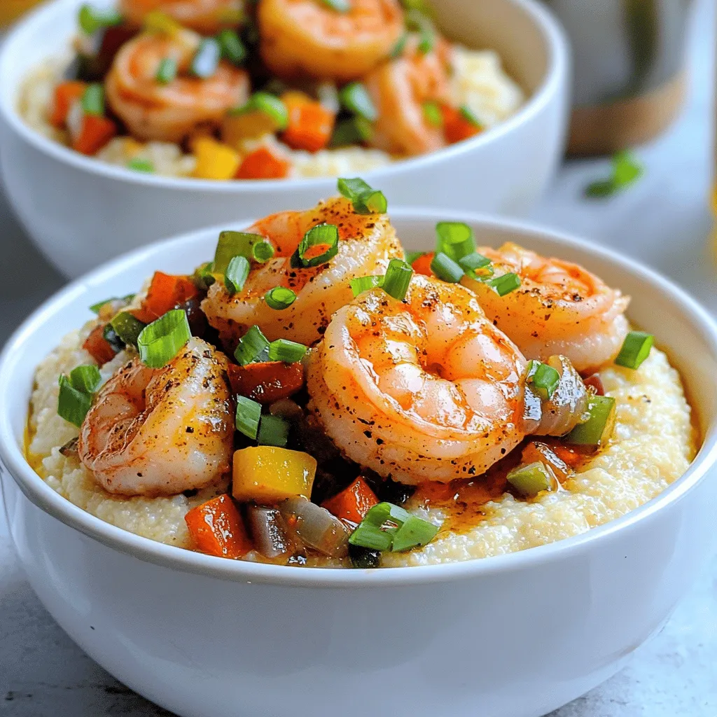 To make Cajun shrimp and grits, you'll need a few key items: - 1 cup stone-ground grits - 1 pound shrimp, peeled and deveined - 4 cups water or low-sodium chicken broth These ingredients form the base of our dish. Stone-ground grits provide a hearty texture. Shrimp adds a rich, savory flavor. Chicken broth boosts the taste of the grits. Next, let's bring the flavor! You will want: - 1 tablespoon Cajun seasoning - 2 cloves garlic, minced - 1/2 cup heavy cream Cajun seasoning gives a spicy kick. Garlic adds depth to the dish. Heavy cream makes the grits creamy and smooth. Finally, consider these optional garnishes: - Chopped green onions - Additional Cajun seasoning - Drizzle of olive oil Chopped green onions brighten up the dish. Extra Cajun seasoning can enhance the heat. A drizzle of olive oil adds richness and shine. For the complete cooking process, check out the Full Recipe. To cook the grits, start by bringing 4 cups of water or low-sodium chicken broth to a boil. Once boiling, whisk in 1 cup of stone-ground grits slowly. This helps to avoid lumps. Lower the heat to a gentle simmer. Stir occasionally for 20-25 minutes. The grits should thicken to your liking. If you choose quick-cooking grits, follow the package directions for the best results. While the grits cook, heat 1 tablespoon of extra virgin olive oil in a large skillet over medium heat. Add 1/2 cup of chopped onion, 1 diced bell pepper, and 2 minced garlic cloves. Sauté for about 3-4 minutes, until the veggies soften and smell great. Next, season the shrimp with 1 tablespoon of Cajun seasoning. Coat them evenly. Add the shrimp to the skillet. Cook for 3-5 minutes until they turn pink and opaque. Stir in 2 tablespoons of unsalted butter and 1/2 cup of heavy cream. Let it simmer for 2 more minutes to heat through. Check the taste and add salt and freshly cracked black pepper as you like. Once the grits are done, stir in a pinch of salt, freshly cracked black pepper, and an extra tablespoon of butter for creaminess. To serve, spoon a generous amount of grits onto each plate. Top with the Cajun shrimp mixture. For a pop of color, sprinkle chopped green onions on top. This dish is not just tasty; it looks amazing too! You can follow the full recipe for more details. To make the best grits, you need to focus on the right texture. Aim for a creamy, smooth mix. If your grits are too thick, add more liquid. They should flow, not stand still. I like to use stone-ground grits for their rich flavor. Quick-cooking grits can work, but they won't have the same depth. You can choose between water or broth. Broth adds more flavor, while water keeps it simple. I often use low-sodium chicken broth. It gives a nice taste without being too salty. Cooking shrimp is quick and easy. To avoid overcooking, keep an eye on the color. When shrimp turn pink and opaque, they’re done. This usually takes 3 to 5 minutes. If you cook them longer, they can become rubbery. Enhancing flavors is key. I love adding a pinch of smoked paprika or cayenne pepper. This adds depth without overpowering the dish. Experiment with your favorite spices to make it your own. For a complete meal, consider sides like a fresh salad or crusty bread. A light coleslaw pairs well and adds crunch. Presentation matters too! Serve the dish in deep bowls for a cozy effect. Top with chopped green onions and a sprinkle of extra Cajun seasoning. A drizzle of olive oil adds a gourmet touch. For an extra pop of color, try adding a slice of lemon on the side. These small touches make your Cajun shrimp and grits look as good as they taste. Enjoy the wonderful mix of flavors and textures! Check out the Full Recipe for all the details on making this dish. {{image_4}} Cajun shrimp and grits is a dish that invites creativity. You can make it your own with some fun variations. Let's dive into some great options. - Adding andouille sausage: This smoked sausage adds a robust flavor. Just slice it and sauté it with the veggies. The spice from the sausage pairs well with the shrimp. - Incorporating cheese into the grits: Mixing in cheese can make your grits even creamier. Try sharp cheddar or pepper jack for a kick. It adds depth and richness to each bite. - Lower-calorie modifications: To make it lighter, use less butter or cream. You can also swap in low-fat milk or plant-based milk. This keeps the dish tasty without all the calories. - Gluten-free options: Grits are naturally gluten-free. Just make sure they are made from corn. Use gluten-free broth to keep the dish safe for those with gluten sensitivities. - Cajun shrimp and grits with a Creole twist: Use Creole seasoning instead of Cajun. This adds a different blend of spices, giving the dish a unique flavor. You can also add tomatoes and okra for a Creole flair. - Fusion recipes featuring different cuisines: Get creative! Try adding Asian flavors like ginger and soy sauce. You can also use coconut milk for a tropical twist. Mixing cultures can lead to delicious surprises. Feel free to explore these variations. Each one brings a new taste to this classic dish. Enjoy experimenting! For the full recipe, check out the details above. To store leftover Cajun shrimp and grits, place them in an airtight container. You can keep them in the refrigerator for up to three days. Make sure to let the dish cool before sealing it. If you want to save it longer, you can freeze the grits and shrimp. Divide them into portions and use freezer-safe bags. This method helps keep them fresh for about two months. When reheating grits, add a splash of water or broth. This keeps them creamy and prevents them from drying out. Stir them on medium heat until warm. For the shrimp, use a skillet over low heat. Add a little butter or oil to keep them juicy. Heat just until warmed through to avoid rubbery shrimp. Cajun shrimp and grits last about three days in the fridge. If you see any mold or off smells, throw them away. Fresh shrimp should not smell fishy. If they do, it's best to discard them. Always check for signs of spoilage to ensure safety. Cajun Shrimp and Grits has roots in Southern cuisine. It originated in Louisiana, where shrimp and grits were common. This dish grew from simple meals of fishermen in the bayou. They cooked shrimp with local grains like grits. Over time, it became a staple in Cajun cooking. Each region adds its own twist. In New Orleans, chefs elevate it with fancy spices. In rural areas, it stays true to its roots. This dish now connects people to Southern culture and history. Yes, you can prepare Cajun Shrimp and Grits in advance. Cook the grits and shrimp separately. Store them in airtight containers in the fridge. When you’re ready to eat, reheat them. Add a splash of water or broth for moisture. This keeps the grits creamy and the shrimp tender. Making it ahead saves time on busy days. It also allows flavors to blend and deepen. You can use several ingredients instead of heavy cream. A good choice is half-and-half for a similar texture. Coconut milk offers a dairy-free option with a light taste. Silken tofu blended with a bit of water can also work. Each alternative keeps the dish creamy. Choose based on your dietary needs or preference. This way, everyone can enjoy this flavorful meal. Cajun Shrimp and Grits can be spicy, but you control the heat. Adjust the amount of Cajun seasoning to suit your taste. If you want less spice, use half the amount. Adding sugar or honey can tone down the heat too. You can also add sour cream or yogurt when serving. These ingredients cool the heat while adding creaminess. Enjoy the dish at your preferred spice level! Cajun shrimp and grits combine simple ingredients for tasty meals. You need grits, shrimp, and broth. Season well with Cajun spices and garlic for flavor. Remember to adjust cooking times and techniques for the best results. Try different garnishes and variations for fun. You can store leftovers safely and even reheat them. This dish has rich Southern roots and offers endless ways to enjoy it. Explore these options and make it your own. Enjoy your cooking journey!