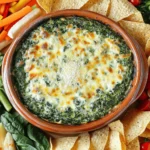 - 2 cups fresh spinach - 1 cup cream cheese - ½ cup sour cream - ½ cup mayonnaise - 1 cup shredded mozzarella cheese - ¼ cup grated Parmesan cheese - 1 clove garlic - 1 teaspoon onion powder - ½ teaspoon salt - ½ teaspoon black pepper - Optional: ½ teaspoon red pepper flakes You can swap cream cheese with ricotta or Greek yogurt. These will change the taste but still keep it creamy. For a vegan dip, use cashew cream for sour cream and a nut-based mayo. You can also replace mozzarella with cheddar or gouda for a different flavor. Fresh spinach tastes bright and vibrant, which is great for this dip. It's easy to chop and has a nice texture. But, frozen spinach is a time-saver. It lasts longer and is just as good when cooked. If using frozen spinach, make sure to thaw it first. Squeeze out excess water to keep the dip from being watery. Before starting, make sure your cream cheese is soft. This helps it blend easily. Also, preheat your oven to 350°F (175°C). This way, your spinach dip bakes evenly and gets bubbly. 1. In a medium bowl, mix the softened cream cheese, sour cream, and mayonnaise. Use a hand mixer or spatula to blend until smooth. 2. Next, fold in the fresh spinach, shredded mozzarella, and grated Parmesan. Add the minced garlic, onion powder, salt, black pepper, and red pepper flakes if you want a kick. Mix well to combine all flavors. 3. Now, transfer this mixture into a baking dish. Smooth it out to form an even layer. Bake your dip in the preheated oven for about 25 to 30 minutes. It’s done when it’s hot and bubbly, with a nice golden top. Check it at 25 minutes to avoid overcooking. When it looks perfect, take it out and let it cool for a few minutes before you serve. For the full recipe, check the mentioned section! You can make this dip before your event. It saves time and stress. To freeze, let the dip cool first. Then, put it in a freezer-safe container. Seal it well to avoid freezer burn. You can freeze it for up to three months. When ready to use, thaw it in the fridge overnight. Reheat it in the oven until hot. For storing leftovers, keep them in an airtight container. This keeps the dip fresh for up to four days. Reheating is easy; just warm it in the oven or microwave. Stir it well to regain its creamy texture. To make your dip more exciting, try adding fresh herbs. Chopped basil or dill can brighten the taste. You can also add spices like cayenne for heat. Just a pinch can change the flavor. For cheese variations, consider using feta or goat cheese. These add a different twist. Mixing cheeses can also create a richer taste. Experiment to find your favorite combo! For ideal dippers, serve with crispy tortilla chips, sliced baguette, or crunchy veggies. Carrot sticks and celery add a nice crunch. These pair well with the creamy dip. For plating, serve the dip in its baking dish. Surround it with your chosen dippers. This makes it look inviting and fun. You can also garnish with fresh herbs for a pop of color. This will impress your guests and make them want to dig in! {{image_4}} To make a spicy spinach dip, you can add jalapeños or other peppers. Fresh or pickled jalapeños work great. You can also go for red pepper flakes for a quick kick. Adjust the number of peppers to match your heat level. If you want a mild dip, start with just a few jalapeños. To create a cheesy spinach dip, try increasing the types and amounts of cheese. Adding sharp cheddar, gouda, or even feta can boost flavor. Mixing different cheeses gives depth and richness. Don’t be shy; the more cheese, the better! A blend of mozzarella and cheddar creates a crowd-pleasing taste. For a heartier dip, combine classic spinach dip with artichokes. Add one can of drained and chopped artichokes to the mix. This adds texture and flavor, making the dip even more enjoyable. The artichokes blend well with the creamy spinach and cheese. It’s a fun twist that everyone will love! For the full recipe of classic spinach dip, check out the detailed instructions above. To keep your spinach dip fresh, store it in an airtight container. This helps keep the flavors intact. I recommend using glass containers as they do not retain odors. You can keep it in the fridge for about 3 to 5 days. If you notice any strange smell or color, it's best to toss it out. To enjoy your spinach dip again, you need to reheat it right. The best way is to use the oven. Preheat it to 350°F (175°C) and place the dip in a safe dish. Heat it for about 15 minutes. This keeps the texture creamy and warm. If you use the microwave, heat it in short bursts. Stir in between to avoid hot spots. It may lose some texture in the microwave, so the oven is a better choice. Yes, you can freeze spinach dip! To do this, store it in a freezer-safe container. Make sure to leave some space at the top for expansion. It can last up to 2 months in the freezer. When ready to eat, move it to the fridge to thaw overnight. After that, reheat it using the oven for the best results. This method helps maintain the creamy texture and delicious flavor. To make Classic Spinach Dip, follow these key steps: - Preheat your oven to 350°F (175°C). - Mix cream cheese, sour cream, and mayonnaise until smooth. - Fold in the chopped spinach, mozzarella, Parmesan, garlic, onion powder, salt, and pepper. - Spread the mixture in a baking dish. - Bake for 25-30 minutes until hot and bubbly. This process creates a rich and creamy dip that everyone loves. For the full recipe, check out the details above. Yes, you can. Here are some alternatives: - Use Greek yogurt for a lighter option. - Cottage cheese can also work; blend it smooth first. - Vegan cream cheese is a good choice for a dairy-free version. These swaps can help you adjust to your dietary needs while keeping the dip tasty. Classic Spinach Dip is great for many occasions like: - Parties and gatherings. - Game day celebrations. - Family get-togethers. - Holiday buffets. This dip is a crowd-pleaser and fits perfectly with many types of food. In the fridge, Classic Spinach Dip lasts about 3-5 days. Look for these signs of spoilage: - Unpleasant smell. - Changes in texture. - Mold or discoloration. If you see any of these signs, it’s best to toss it out. This guide covers everything you need to know about making classic spinach dip. We discussed key ingredients, substitutions, and step-by-step instructions to create a delicious dip. You learned how to enhance flavors and store leftovers properly. In closing, spinach dip is a versatile dish perfect for any gathering. Experiment with flavors and enjoy! Keep these tips in mind for a great dip every time.