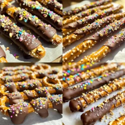 To make chocolate dipped pretzels, you need just a few simple items. Here’s what you’ll need: - 1 cup pretzel rods or twists - 1 cup semi-sweet chocolate chips - 1 tablespoon coconut oil (or shortening) These ingredients form the base of your sweet and salty snack. The pretzels provide a nice crunch, while the chocolate adds rich flavor. You can use different types of chocolate for dipping. I recommend semi-sweet chocolate chips for a classic taste. Milk chocolate gives a sweeter touch, while dark chocolate adds depth. You can even mix two types for a fun flavor twist. Get creative with your toppings! Here are some ideas: - 1/2 cup crushed nuts (such as almonds, peanuts, or hazelnuts) - 1/4 cup colorful sprinkles (optional) - Sea salt (for optional sprinkling) These toppings can enhance your snack. Nuts add crunch, sprinkles bring color, and sea salt balances the sweetness. Feel free to experiment with your favorite flavors! For the full recipe, check out the detailed instructions. Start by lining a baking sheet with parchment paper. This keeps the pretzels from sticking. It also makes cleanup easy. Place the sheet on a flat surface. Make sure you have enough space to work. In a microwave-safe bowl, combine the chocolate chips and coconut oil. The oil helps the chocolate melt smoothly. Microwave the bowl in 30-second bursts. Stir the chocolate after each burst. Continue this until the chocolate is fully melted. It should be shiny and smooth. Grab a pretzel by one end. Dip it into the melted chocolate. Let the extra chocolate drip off back into the bowl. If you want a thicker layer, dip it again. This gives you a rich chocolatey taste. After dipping, add your toppings right away. Sprinkle on the crushed nuts or colorful sprinkles. A touch of sea salt adds a nice twist. Place the dipped pretzels on the lined baking sheet. Make sure they are spaced apart. Once all pretzels are coated, put the sheet in the fridge. Let them chill for about 30 minutes. This will harden the chocolate. When firm, your chocolate dipped pretzels are ready to enjoy! Serve them right away, or store them in an airtight container. To get that smooth chocolate layer, use quality chocolate chips. I prefer semi-sweet for its rich flavor. Add coconut oil to make the chocolate glossy and easy to dip. Heat the chocolate in 30-second bursts in the microwave. Stir well after each burst. This helps avoid burning the chocolate. Make sure it cools a bit before dipping the pretzels. This way, the chocolate won’t slide off. After dipping, let your creativity shine! Use crushed nuts like almonds or peanuts for a crunchy touch. Colorful sprinkles add fun and color. If you want a sweet and salty mix, sprinkle a bit of sea salt on top. You can also drizzle melted white chocolate over the dipped pretzels for a beautiful design. Each pretzel can be unique, so have fun with your toppings! These pretzels fit any event! For parties, serve them on a fun platter. Arrange different toppings in small bowls for your guests. They can create their own masterpiece! For movie nights, serve them in cute bags or bowls. You can even box them as gifts for friends or family. Everyone loves a treat made with love! For a holiday, use themed sprinkles or colors to match the season. Check out the Full Recipe for a simple guide to making these delicious snacks! {{image_4}} You can change up your chocolate choice for dipping. Try dark chocolate for a richer taste. Milk chocolate offers a sweeter flavor. If you want a fun twist, use white chocolate. Each option adds its own flair to your pretzels. You can even mix chocolates for a unique blend! Get creative with toppings! Crushed nuts like almonds or peanuts add crunch. For a pop of color, use colorful sprinkles. You can also sprinkle sea salt for a sweet and salty mix. Want a zesty touch? Try coconut flakes or crushed pretzels for extra texture. The options are endless! Pretzels come in many shapes. You can use rods or twists for your chocolate dip. For a fun party, try mini pretzels or pretzel sticks. Each shape gives a different look and bite. Choose what fits your occasion best! For a full recipe, refer to the [Full Recipe]. Store your chocolate dipped pretzels in an airtight container. This keeps them fresh and tasty. If you stack them, place parchment paper between layers. This helps prevent sticking. Chocolate dipped pretzels last about one week at room temperature. They may last longer in the fridge, up to two weeks. However, cold storage can change the texture. If stored in a cool, dry place, they stay crunchy and delicious. You can freeze chocolate dipped pretzels for up to three months. Place them in a single layer on a baking sheet first. Once frozen, transfer them to a freezer bag. Remove as much air as possible. When you're ready to eat them, thaw in the fridge or at room temperature. Enjoy your treats! For the full recipe, check the main article. Yes, you can use white chocolate. It melts well and tastes great. Just follow the same steps as when using semi-sweet chocolate. You might want to add some flavors, like vanilla, to enhance the taste. White chocolate pairs nicely with nuts and sprinkles, too. To keep chocolate smooth, use coconut oil. It helps chocolate stay fluid longer. Heat the chocolate gently and stir often. You can also work in small batches. This way, you dip each pretzel before the chocolate cools. You can find high-quality chocolate-dipped pretzels at specialty shops or online. Look for brands that use real chocolate. Local bakeries may also offer fresh options. Always check reviews to ensure you get a good product. Yes, you can make these pretzels ahead of time. Store them in an airtight container. They last up to two weeks at room temperature. If you plan to keep them longer, consider freezing them. Just thaw at room temperature before serving. You can find the Full Recipe to guide you through the steps. You learned how to make chocolate-dipped pretzels. We covered essential ingredients, including chocolate types and toppings. I shared step-by-step instructions to perfect your dipping skills. Tips on serving and creative decoration add fun. You saw flavor variations and storage advice to keep pretzels fresh. Now, get started on your sweet treat. Enjoy the process and share your results. Happy dipping!