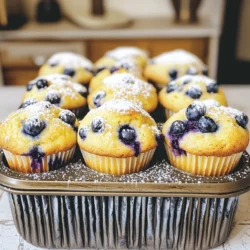 To make Lemon Blueberry Yogurt Muffins, you need a few key items. Here’s what to gather for the best results: - 1 cup plain Greek yogurt - 1/2 cup granulated sugar - 1/4 cup vegetable oil - 2 large eggs - Zest of 1 lemon (about 1 tablespoon) - 1 tablespoon fresh lemon juice - 1 1/2 cups all-purpose flour - 1 teaspoon baking powder - 1/2 teaspoon baking soda - 1/4 teaspoon salt - 1 cup fresh blueberries (if using frozen, thaw and drain first) - Optional: powdered sugar for dusting These ingredients work together to create a moist and flavorful muffin. The Greek yogurt adds creaminess, while the blueberries give bursts of sweetness. The lemon zest and juice bring a bright, refreshing taste. Feel free to mix things up! Here are some optional ingredients you can add: - 1/2 teaspoon vanilla extract for extra flavor - 1/4 cup chopped nuts like walnuts or pecans for crunch - A sprinkle of cinnamon (1/2 teaspoon) for warmth - Other fruits like raspberries or strawberries for a twist These options let you personalize the recipe to your taste. Experiment and find what you love! If you don’t have something on hand, don’t worry. Here are some easy swaps: - Use plain yogurt if you don't have Greek yogurt. It will still work well. - Replace vegetable oil with melted coconut oil for a different flavor. - If you want to use whole wheat flour, you can substitute half of the all-purpose flour. - For a dairy-free option, try using almond milk yogurt. These substitutions help you adapt the recipe based on what you have. Enjoy your baking adventure with these Lemon Blueberry Yogurt Muffins! For the full recipe, check out the detailed steps. Start by gathering your ingredients. You need Greek yogurt, sugar, oil, eggs, lemon zest, lemon juice, flour, baking powder, baking soda, salt, and blueberries. Preheat your oven to 375°F (190°C). This step is key for even baking. Prepare a 12-cup muffin tin. You can use paper liners or grease the cups with non-stick spray. This will help the muffins come out easily. In a large bowl, mix the Greek yogurt, sugar, vegetable oil, eggs, lemon zest, and lemon juice. Whisk this mixture until smooth. This creates a creamy base for your muffins. In another bowl, sift together the flour, baking powder, baking soda, and salt. This helps mix the dry ingredients well. Slowly add the dry mix to the wet mix. Stir gently with a spatula until just combined. Do not overmix; small lumps are okay. Now, fold in the blueberries carefully. Make sure not to burst them as you mix. Spoon the batter into the prepared muffin cups. Fill each cup about two-thirds full. This gives them space to rise. Place the muffin tin in your preheated oven. Bake for 18 to 20 minutes. Check if they are done by inserting a toothpick into the center. If it comes out clean, your muffins are ready. Let them cool in the tin for 5 minutes, then transfer them to a wire rack. For a fun touch, dust the muffins with powdered sugar before serving. This adds a sweet finish that pairs well with the lemon and blueberries. For the full recipe, refer to the section above. To get a soft and fluffy muffin, use room-temperature ingredients. Cold eggs or yogurt can lead to dense muffins. When mixing, stir just until the dry and wet ingredients blend. Overmixing can create tough muffins. A few lumps in the batter are fine. One common mistake is not measuring flour correctly. Use the spoon-and-level method to avoid too much flour. Also, avoid opening the oven door too soon. This can cause your muffins to sink. Lastly, make sure your baking powder and soda are fresh. Old leavening agents won't help your muffins rise. Check your muffins after 18 minutes of baking. Insert a toothpick in the center. If it comes out clean, they are done. The tops should look golden and spring back when lightly pressed. If they are still wet, bake for another minute or two. Let them cool slightly before serving. You can find the full recipe for these delightful muffins to achieve perfect results every time. {{image_4}} You can make these muffins gluten-free easily. Replace all-purpose flour with a gluten-free flour blend. Many brands work well, but choose one with xanthan gum for the best texture. This swap keeps your muffins soft and moist. Just follow the same steps in the Full Recipe. Your gluten-free muffins will still be a tasty treat. To make this recipe vegan, swap the eggs for flaxseed meal or applesauce. Use 1 tablespoon of flaxseed mixed with 2.5 tablespoons of water for each egg. Let it sit for a few minutes to thicken. You can also replace the Greek yogurt with a dairy-free yogurt. Coconut or almond yogurt works great. These changes keep the muffins light and fluffy without any animal products. Get creative! You can add nuts or spices to the batter for extra flavor. Chopped walnuts or pecans give a nice crunch. Try adding a teaspoon of cinnamon or nutmeg for warmth. For a tropical twist, mix in some shredded coconut. You may even want to swap blueberries for raspberries or cherries. Each variation brings new life to your muffins, making them fun to bake and share. To keep your Lemon Blueberry Yogurt Muffins fresh, store them in an airtight container. This helps keep them moist and prevents them from drying out. Place the muffins at room temperature if you plan to eat them within a couple of days. If you need to store them longer, refrigeration can extend their shelf life but may affect their texture. Freezing muffins is simple and a great way to save them for later. First, let the muffins cool completely. Then, wrap each muffin in plastic wrap or aluminum foil. Place the wrapped muffins in a freezer-safe bag or container. Label the bag with the date, and they will stay fresh for about three months. When you're ready to enjoy them, just take out the muffins and let them thaw at room temperature. To enjoy your leftover muffins, you can reheat them easily. For a quick option, use the microwave. Heat each muffin for about 15-20 seconds. If you prefer a crispy top, you can use the oven. Preheat it to 350°F (175°C) and warm the muffins for about 5-10 minutes. This will bring back their fresh-baked taste and texture. If you want to make them even more delightful, serve with a pat of butter or a drizzle of honey. Yes, you can use frozen blueberries. Just remember to thaw and drain them first. This keeps the batter from getting too wet. If you add them frozen, the muffins may take longer to bake. To change the sweetness, you can add or reduce the sugar. Start by using half a cup of sugar. Taste the batter before baking. If you like it sweeter, add a bit more sugar. You can also use honey or maple syrup, but this may change the texture. Serve these muffins warm for the best flavor. You can dust them with powdered sugar for a sweet touch. A hot drink, like tea or coffee, pairs well with them. They also make a great snack for kids or a light breakfast. For a lovely display, try a cake stand or wrap them in parchment paper. For the full recipe, check out the details above. You learned how to make tasty lemon blueberry yogurt muffins. We covered the main ingredients, optional add-ins, and substitutions. I provided clear steps for mixing and baking the muffins. With tips for the perfect texture and common mistakes to avoid, you can bake with confidence. Plus, I shared variations, storage info, and answers to FAQs. Enjoy making, sharing, and savoring your muffins! You’ll impress everyone with your skills.