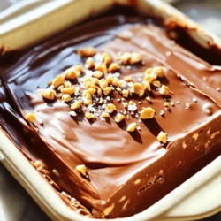 - 2 cups semi-sweet chocolate chips - 1 cup creamy peanut butter - 1 cup sweetened condensed milk - 1 teaspoon vanilla extract - 1/4 teaspoon salt The main ingredients create a rich and creamy fudge. The semi-sweet chocolate chips give the fudge its deep flavor. Creamy peanut butter adds a smooth texture and nutty taste. Sweetened condensed milk makes it sweet and helps bind the fudge together. The vanilla extract adds a nice hint of flavor, while salt enhances the chocolate and peanut butter notes. - Chopped peanuts - Sea salt for garnish These toppings are not required but add extra fun. Chopped peanuts provide crunch and a burst of peanut flavor. A sprinkle of sea salt on top balances the sweetness. You can mix and match these toppings based on your taste. - Prepare the baking dish: Start by lining an 8x8 inch baking dish with parchment paper. Leave some overhang. This helps lift the fudge out easily later. - Melt the mixture: In a medium saucepan, mix 2 cups of semi-sweet chocolate chips, 1 cup of creamy peanut butter, and 1 cup of sweetened condensed milk. Place the saucepan over low heat. Stir this mix continuously. This keeps it from burning and helps it melt smoothly. - Enhance the flavor: Once the mixture melts and is smooth, remove it from heat. Stir in 1 teaspoon of vanilla extract and 1/4 teaspoon of salt. Mix well until all is combined. - Transfer mixture to dish: Pour the creamy fudge mixture into your prepared baking dish. Use a spatula to spread it evenly. This helps create a uniform thickness. - Add toppings: If you want some crunch, sprinkle chopped peanuts and a light dusting of sea salt on top before it sets. This adds extra flavor and texture. - Cool and set: Let the fudge cool at room temperature for about 30 minutes. Then, transfer it to the fridge. Chill for at least 2 hours or until firm. - Cut and serve: Once the fudge is firm, grab the parchment overhang. Lift the fudge out of the dish and place it on a cutting board. Cut into 16 squares for serving. - Presentation tips: Serve the fudge squares on a decorative platter. For an elegant touch, drizzle with melted chocolate or add more chopped peanuts for garnish. To make your fudge just right, avoid some common mistakes. First, don't rush the melting process. If you heat the mix too fast, it can burn. Always keep the heat low and stir gently. This helps the chocolate chips and peanut butter blend smoothly. If your fudge turns out runny, do not worry. You can fix this! Simply place it back on low heat and stir in a bit more chocolate. Melt it until thick, then pour it back into the dish. This will help it set up nicely when cooled. To keep your fudge fresh, store it in an airtight container. This prevents it from drying out or picking up fridge smells. Make sure to layer parchment paper between the fudge squares. This keeps them from sticking together. For the best freshness, store your fudge in the fridge. It can last up to two weeks this way. If you want to keep it longer, consider freezing it. Wrap it in plastic wrap and then place it in a freezer bag. When you’re ready to eat, just thaw it in the fridge overnight. Enjoy that sweet treat! {{image_4}} You can easily make this fudge vegan. Use dairy-free chocolate chips instead of semi-sweet ones. These chips melt just as well and taste great. Make sure your peanut butter is also dairy-free. This way, you can enjoy a rich treat without any animal products. If you need a gluten-free option, you're in luck! The main ingredients in this fudge are already gluten-free. Just check the labels on your chocolate chips and peanut butter to ensure they don't contain gluten. This fudge can be a safe treat for those with gluten sensitivities. Want to mix things up? You can add different flavor extracts to your fudge. Almond or hazelnut extracts can give your fudge a unique twist. Just a few drops will do. Stir them in after melting the mixture for added depth. You can also get creative with mix-ins. Try adding caramel for a sweet contrast. Chopped marshmallows can add a chewy texture. These mix-ins can make your fudge even more delightful. Let your taste buds guide your choices! Store your fudge in an airtight container. Keep it at room temperature for up to a week. If it's hot, place it in the fridge to avoid melting. The cool air helps maintain the fudge's texture. Make sure the container seals well to keep moisture out and flavors in. To enjoy your fudge longer, freeze it. Cut the fudge into squares and wrap each piece in plastic wrap. Place the wrapped squares in a freezer bag. This keeps them fresh for up to three months. To thaw, take out a piece and let it sit at room temperature for about 15 minutes. The fudge will soften, and you can enjoy it again. Avoid using a microwave, as it may change the texture. Chocolate peanut butter fudge lasts about one week in the fridge. Store it in an airtight container to keep it fresh. You can also leave it at room temperature for three days. Just make sure it stays cool and dry. Yes, you can use chunky peanut butter! It adds a fun texture. The chunks give a nice crunch to each bite. Just remember, this will change the smoothness of the fudge. If you like a bit of texture, go for it! To cut fudge neatly, chill it well first. Use a sharp knife for clean cuts. You can dip the knife in hot water, then dry it off. This helps the knife glide through without sticking. For great presentation, cut into even squares. This blog post covers how to make delicious chocolate peanut butter fudge. You learned about key ingredients, preparation steps, and the best ways to store and serve your treat. I’ve shared tips to help you avoid common mistakes and variations to customize your fudge. Remember, creating your fudge can be fun. With simple steps, you can impress your friends and family with this tasty treat. Enjoy making your fudge, and let your creativity shine!