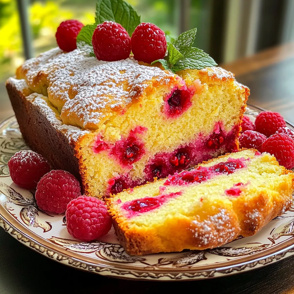 To make the Lemon Raspberry Yogurt Loaf, you need a few simple ingredients. Each element plays a key role in creating a moist and tasty loaf. Here’s what you will need: - 1 ½ cups all-purpose flour - 1 teaspoon baking powder - ½ teaspoon baking soda - ¼ teaspoon salt - ½ cup plain yogurt (Greek or regular) - ¾ cup granulated sugar - 2 large eggs - ⅓ cup vegetable oil - Zest of 1 lemon - 2 tablespoons fresh lemon juice - 1 cup fresh raspberries (or frozen, thawed) - 1 teaspoon vanilla extract Each ingredient brings out the best flavors in the loaf. The yogurt adds moisture, while the lemon zest and juice give it a fresh, bright taste. Raspberries add a sweet and tangy burst. When mixed together, these ingredients create a lovely loaf that everyone will enjoy. Start by preheating your oven to 350°F (175°C). This step gets the oven ready for our loaf. Take a 9x5-inch loaf pan and grease it with cooking spray. You can also use parchment paper to make it easier to take out the loaf later. In a medium bowl, mix the dry ingredients. Add 1 ½ cups of all-purpose flour, 1 teaspoon of baking powder, ½ teaspoon of baking soda, and ¼ teaspoon of salt. Use a whisk to blend these ingredients well. Set this bowl aside for later. In a large mixing bowl, combine ½ cup of plain yogurt and ¾ cup of granulated sugar. You can use a hand mixer or whisk to mix until smooth. This step creates a creamy base for our loaf. Gradually add the dry ingredients to the wet mixture. Stir gently until just combined. It’s fine if there are a few lumps. Avoid overmixing to keep the loaf fluffy. Gently fold in 1 cup of raspberries into the batter. Be careful not to crush them too much. This keeps their shape and gives bursts of flavor in each slice. Pour the batter into your prepared loaf pan. Smooth the top with a spatula. Place the pan in the oven and bake for 50-60 minutes. To know if it’s done, stick a toothpick in the center. If it comes out clean, the loaf is ready. Once baked, let the loaf cool in the pan for about 10 minutes. After that, transfer it to a wire rack to cool completely. This helps the loaf set and gives it a nice texture. Yogurt plays a key role in this loaf. It adds moisture and a nice tang. You can use regular or Greek yogurt. Greek yogurt will give you a denser loaf, while regular yogurt yields a lighter texture. Make sure it is at room temperature for best results. This step helps blend it easily with other wet ingredients. Mix the wet and dry ingredients gently. Overmixing can lead to a tough loaf. You want to combine them until just mixed. A few lumps are okay! This keeps your loaf soft and fluffy. Remember, the more you mix, the more gluten forms. Less gluten means better texture. Raspberries are the stars of this loaf. To keep them whole, fold them in gently. If you stir too hard, they will break apart. You want bursts of flavor in each bite. If using frozen raspberries, make sure they are thawed. Pat them dry to prevent adding extra moisture to your batter. Once baked, let your loaf cool completely. Slice it and arrange the pieces on a nice plate. For a pop of color, add whole raspberries on top. A sprig of mint adds freshness. You can also dust the loaf with powdered sugar for a sweet touch. These simple steps make your loaf look as good as it tastes! {{image_4}} You can swap plain yogurt with several options. Greek yogurt adds creaminess and tang. If you don't have yogurt, try sour cream. For a dairy-free choice, use almond or coconut yogurt. Each option will give a slightly different taste and texture. While raspberries shine in this loaf, feel free to mix it up. Blueberries add sweetness and a pop of color. Chopped strawberries or blackberries work well too. You can even try diced peaches for a summer twist. Just remember to adjust the sugar if you use sweeter fruit. A glaze can bring your loaf to another level. Mix powdered sugar with lemon juice for a bright topping. Add a dash of vanilla for depth. For a berry twist, blend raspberries into the glaze. Drizzle it over the loaf once it cools for a beautiful finish. To store leftovers, let the loaf cool completely. Wrap it tightly in plastic wrap or foil. You can also place it in an airtight container. This keeps the loaf fresh for up to three days at room temperature. If you want to keep it longer, freezing is a great option. To freeze the loaf, slice it first for easy servings. Wrap each slice in plastic wrap. Then, place the wrapped slices in a freezer bag. Remove as much air as possible and seal it. The loaf can stay fresh in the freezer for up to three months. When you're ready to enjoy, just thaw at room temperature. To reheat, remove the loaf from its wrapping. Place it on a baking sheet. Heat in a preheated oven at 350°F (175°C) for about 10-15 minutes. This warms it through while keeping it moist. You can also use a microwave. Heat a slice for about 15-20 seconds, but be careful not to overdo it. Enjoy your warm, delicious loaf! Yes, you can use frozen raspberries. Just thaw them first. This will help the raspberries mix well into the batter. They may release more juice, making the loaf a bit moister. If you prefer less juice, pat them dry before adding. The loaf is done when a toothpick inserted in the center comes out clean. You can also check for a golden top and a slight spring when you press the surface. If the toothpick has wet batter on it, bake for a few more minutes. This loaf pairs well with whipped cream or a scoop of vanilla ice cream. You can also serve it with a drizzle of lemon glaze for extra sweetness. Fresh fruit or a dollop of yogurt can add a nice touch too. The loaf stays fresh for about 3 days at room temperature. It’s best to wrap it in plastic wrap to keep it moist. For longer storage, you can refrigerate it, but it may dry out a bit. Yes, you can make this loaf dairy-free. Use a dairy-free yogurt, like almond or coconut yogurt. Just ensure it has a similar texture and flavor for the best results. This swap keeps your loaf moist and tasty. This blog post shared a simple recipe for a delicious Lemon Raspberry Yogurt Loaf. We covered the key ingredients, easy steps, and helpful tips. You learned how to mix up dry and wet ingredients, fold in raspberries, and bake your loaf to perfection. Remember to store leftovers properly and try variations to keep things fresh. Enjoy making this easy treat for yourself or friends. Happy baking!