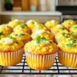 - 1 cup cornmeal - 1 cup all-purpose flour - 2 tablespoons granulated sugar - 1 tablespoon baking powder - 1/2 teaspoon salt - 1 cup buttermilk (room temperature) - 2 large eggs (lightly beaten) - 1/4 cup unsalted butter (melted and slightly cooled) - 1 cup sharp cheddar cheese (shredded) - 2 fresh jalapeños (finely chopped, seeds removed for milder flavor) - 1/2 cup corn kernels (fresh, frozen, or from a can, drained) When making jalapeño cheddar cornbread muffins, choose quality ingredients. Cornmeal gives a sweet and nutty flavor. All-purpose flour adds structure to the muffins. A bit of granulated sugar balances the taste and enhances browning. Baking powder is key for rise, while salt boosts all the flavors. Buttermilk adds moisture and tang. It also makes the muffins fluffy. The eggs bind the ingredients and provide richness. Unsalted butter adds flavor and moisture, but let it cool slightly before adding. Sharp cheddar cheese brings a bold taste that complements the spicy jalapeños. For heat, use fresh jalapeños. Remove the seeds for a milder kick. Finally, corn kernels add sweetness and texture. You can use fresh, frozen, or canned corn. Each ingredient plays an important role in making these muffins both tasty and satisfying. - Preheat oven to 400°F (200°C). - Prepare muffin tin with liners or non-stick spray. Start by setting your oven to 400°F. This is important for even baking. While the oven heats up, take your muffin tin and line it with paper liners. If you don’t have liners, grease the tin with non-stick spray. This step helps the muffins release easily after baking. - Combine dry ingredients using a whisk. - Whisk together wet ingredients until smooth. In a large bowl, mix the cornmeal, flour, sugar, baking powder, and salt. Use a whisk to blend them well. This helps avoid lumps. In another bowl, whisk the buttermilk, eggs, and melted butter. Make sure this mixture is smooth and well blended. This is your wet mixture. - Mix wet and dry ingredients carefully. - Fold in cheese, jalapeños, and corn. - Fill muffin cups two-thirds full. Now, pour the wet mixture into the dry ingredients. Stir gently with a spatula. Be careful not to overmix; some lumps are okay. Next, fold in the cheddar cheese, jalapeños, and corn until evenly mixed. Then, fill each muffin cup about two-thirds full. This allows space for the muffins to rise while baking. - Bake for 15-18 minutes until golden. - Cool muffins on a wire rack. Place the muffin tin in the preheated oven. Bake for 15 to 18 minutes. The muffins are done when they turn golden brown. You can check if they are ready by inserting a toothpick in the center. If it comes out clean, they are done. Once baked, let the muffins cool for a few minutes in the tin. After that, transfer them to a wire rack to cool completely. Enjoy the sweet and spicy aroma filling your kitchen! - Avoid overmixing batter. This keeps the muffins light and fluffy. - Check doneness with a toothpick. Insert it into the center; it should come out clean. - Serve warm with butter. This adds richness and flavor. - Pair with chili or soup. The muffins complement these dishes perfectly. - Store in an airtight container. This keeps them fresh for days. - Reheat in the oven or microwave for the best flavor. Enjoy the warmth! {{image_4}} You can switch up the cheese for your muffins. Use pepper jack for extra heat. It adds a spicy kick that many enjoy. If you prefer a milder taste, try different cheese blends. A mix of mozzarella and cheddar can offer a creamy texture. Adjust the spice to fit your taste. If you want milder muffins, reduce the jalapeño amount. You can also remove the seeds for less heat. For a fun twist, add chopped green chiles. They bring a different flavor and some heat. If you need gluten-free muffins, you can make easy swaps. Substitute all-purpose flour with a gluten-free blend. Make sure your cornmeal is certified gluten-free to avoid any issues. These simple changes keep the flavor while making it safe for all. Each Jalapeño Cheddar Cornbread Muffin has about 180 calories. The muffins contain 7 grams of fat and 25 grams of carbs. These muffins offer a tasty way to include healthy ingredients. Cornmeal is high in fiber and helps with digestion. Cheddar cheese adds protein and calcium for strong bones. Jalapeños can boost your metabolism and add a kick of flavor. Buttermilk adds moisture and a tangy taste, making these muffins extra special. These muffins are suitable for vegetarian diets since they contain no meat. If you want to cut calories, you can use low-fat buttermilk. You can also replace the butter with applesauce for a lighter option. Another choice is to use a gluten-free flour blend to make them gluten-free. Enjoy these muffins with confidence knowing they fit many diets. Yes, you can make these muffins ahead of time. Prepare the batter and store it in the fridge for up to 24 hours. This way, you can bake fresh muffins whenever you want. Just remember to let the batter sit at room temperature for about 30 minutes before baking. This helps with even rising. You can tell the muffins are done when they turn golden brown on top. A toothpick inserted into the center should come out clean. If you see any batter on the toothpick, bake them for a few more minutes. Keep an eye on them, as ovens may vary. Absolutely! These muffins freeze well. Let them cool completely, then wrap each muffin in plastic wrap. Place them in a freezer bag or container. They can last for up to three months in the freezer. Thaw them in the fridge overnight before enjoying. These muffins are great with many dishes. They pair well with chili or soup, adding a spicy twist. You can also serve them with a dollop of sour cream or a drizzle of honey. For breakfast, try them with butter or jam. Cornbread muffins can be a healthy choice. They use cornmeal, which adds fiber. You can also control the amount of sugar and fat. For a healthier option, consider using whole grain flour or reducing the cheese. Enjoy them as part of a balanced meal! These Jalapeño Cheddar Cornbread Muffins are easy and fun to make. We covered essential ingredients, step-by-step instructions, and baking tips. Remember, the key is to mix wet and dry ingredients gently. You can customize the spice level and even make them gluten-free. Serve them warm with butter or alongside chili. Store any leftovers in an airtight container to maintain freshness. With these tips, you'll enjoy great-tasting muffins that suit various diets. Enjoy your baking adventure!
