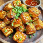 - 14 oz firm tofu, pressed and cubed - 3 tablespoons honey - 2 tablespoons soy sauce - 1 tablespoon garlic, minced - 1 tablespoon ginger, grated The firm tofu is the star of this dish. It holds its shape well during cooking. Honey adds a sweet touch that balances the savory soy sauce. Garlic and ginger bring bold flavors. Together, these ingredients form a tasty base for the nuggets. - 1 tablespoon cornstarch - 1 teaspoon sesame oil - ½ teaspoon black pepper - Cooking spray (for the air fryer) Cornstarch is key for crispiness. It creates that golden crust you’ll love. Sesame oil adds a nice nutty flavor. Black pepper gives a subtle kick. Cooking spray helps the nuggets fry evenly without sticking. - Sesame seeds - Chopped green onions - Sweet chili sauce For a pretty finish, sprinkle sesame seeds on top. Chopped green onions add color and freshness. Sweet chili sauce is a fun dip that pairs well with the nuggets. These garnishes make the dish look and taste even better. Pressing and Cubing the Tofu To begin, I press the tofu to remove excess water. I place the tofu between two paper towels and weigh it down with something heavy. This step takes about 30 minutes. Once the tofu is pressed, I cut it into bite-sized cubes. This size helps ensure even cooking. Marinating Process After I cube the tofu, I move on to marinating. I gently place the tofu cubes into a bowl of marinade. I make sure every piece gets coated. Then, I cover the bowl and let it sit for at least 15 minutes. Longer marination gives more flavor. Combining Ingredients To create the marinade, I mix honey, soy sauce, minced garlic, grated ginger, sesame oil, and black pepper in a bowl. I whisk these ingredients until they blend well. This marinade is the key to the rich, sweet, and savory taste of the tofu nuggets. Ensuring Smooth Consistency I check the marinade for smoothness. If it is lumpy, I whisk a bit more. A well-mixed marinade helps coat the tofu evenly. This ensures that every bite is full of flavor. Preheat Settings and Timing Next, I preheat my air fryer to 375°F (190°C). Preheating takes about 5 minutes. This step is crucial as it helps the nuggets cook evenly and get crispy. Arrangement and Cooking Guidelines I lightly spray the air fryer basket with cooking spray to prevent sticking. Then, I arrange the tofu nuggets in a single layer. I avoid overcrowding the basket, cooking them in batches if needed. After that, I spray the tops with a bit more cooking spray for extra crispiness. I air fry the nuggets for 15-20 minutes. Halfway through, I flip or shake the basket for even cooking. They are done when they turn golden brown and crispy. - Coating with cornstarch: After marinating your tofu, sprinkle cornstarch on it. This step is key. Cornstarch makes the tofu crispy. Toss it gently to coat all sides. - Importance of cooking spray: Use cooking spray in the air fryer. It helps create a golden finish. Lightly spray the tofu too. This extra layer helps achieve that crunchy texture you want. - Marination time recommendations: Marinate the tofu for at least 15 minutes. If you can wait longer, do it! More time gives the tofu a deeper flavor. Overnight marination can work wonders too. - Adjusting honey and soy sauce ratios: Want more sweetness? Add more honey. Prefer a saltier taste? Increase the soy sauce. Find your perfect balance. - Best dipping sauces: Try sweet chili sauce or a spicy sriracha. Both pair well with the honey garlic flavors. You can also serve it with soy sauce for a classic touch. - Presentation tips for serving: Make your dish look appealing. Place nuggets in a neat pile or on a lovely platter. Sprinkle sesame seeds and chopped green onions on top. This adds color and texture. Use a small bowl for your dipping sauce to make it pop! {{image_4}} You can easily swap honey for maple syrup. This change keeps the sweetness while making it vegan. It also adds a unique flavor that pairs well with tofu. If you want a different taste, try using teriyaki sauce instead of soy sauce. This gives a fun twist to the classic honey garlic flavor. Adding veggies to your tofu nuggets makes them even better. You can toss in some broccoli or bell peppers. Just chop them into small pieces and mix them in with the tofu when marinating. This adds color and nutrition. You can also serve the nuggets with a side of steamed rice or a fresh salad. Both options make a complete meal that everyone will enjoy. If you like heat, make your dish spicy! Adding chili flakes or a splash of Sriracha to the marinade works great. This adds a kick that balances the sweetness. You can also create a spicy dipping sauce. Just mix Sriracha with a bit of soy sauce and honey for a zesty dip. This way, you can enjoy a tasty and exciting flavor experience with your nuggets. To store your honey garlic tofu nuggets, keep them in the fridge. Place them in an airtight container to keep them fresh. This way, the nuggets stay tasty for up to three days. Make sure to let them cool to room temperature before sealing. If you don't have an airtight container, use plastic wrap or a resealable bag. You can reheat your tofu nuggets in an air fryer or an oven. The air fryer is my favorite. It keeps the nuggets crispy. Set the air fryer to 375°F (190°C) and heat for about 5-7 minutes. If using an oven, preheat it to 350°F (175°C). Bake for 10-15 minutes, flipping halfway. To keep the nuggets crispy, add a little cooking spray before reheating. This helps maintain that wonderful crunch. You can freeze your tofu nuggets before or after cooking. If freezing before cooking, marinate the tofu and coat it in cornstarch. Then, place the nuggets in a single layer on a baking sheet. Freeze until solid, then transfer to a freezer bag. If you freeze them after cooking, allow them to cool first. Store in an airtight container or freezer bag. When you want to eat them, thaw in the fridge overnight. For reheating, follow the air fryer or oven instructions. Enjoy your crispy nuggets anytime! No, using soft or silken tofu is not ideal for this recipe. Firm tofu holds its shape better. It prevents the nuggets from falling apart during cooking. The firm texture ensures a satisfying crunch and bite. You can store honey garlic tofu nuggets for up to four days in the fridge. Keep them in an airtight container to maintain freshness. For best results, reheat them in an air fryer or oven for crispiness. You can pair these nuggets with many tasty options. Consider serving them with a sweet chili sauce for dipping. They also taste great over a bed of mixed greens. Add fresh veggies like bell peppers or carrots for a colorful plate. Yes, you can easily make these tofu nuggets gluten-free. Simply replace soy sauce with tamari or a gluten-free soy sauce. This small swap keeps the flavors rich without gluten. Enjoy your crispy nuggets worry-free! Tofu nuggets offer a tasty, healthy option using simple ingredients. We covered the main components, marinating, and cooking steps. Remember to enhance crispiness with cornstarch and cooking spray. Experiment with flavors by adding veggies or adjusting the sauce. Store leftovers properly to enjoy later. These nuggets are easy to customize and perfect for any meal. Enjoy creating a dish that is both fun and nutritious!