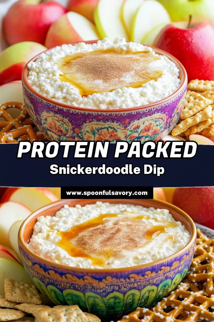 Indulge in a deliciously healthy snack with this High-Protein Snickerdoodle Cottage Cheese Dip! In just 10 minutes, you can whip up a creamy dip using cottage cheese, Greek yogurt, and a hint of cinnamon. Perfect for dipping apples, graham crackers, or pretzels, it's a delightful treat everyone will love. Click through to discover this easy recipe and satisfy your sweet cravings while boosting your protein intake!