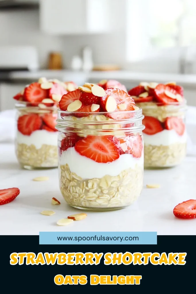 Start your morning right with Strawberry Shortcake Overnight Oats, a delicious and nutritious breakfast you can prepare in just 10 minutes! This easy recipe combines rolled oats, creamy yogurt, fresh strawberries, and crunchy nuts for a flavorful start to your day. Perfect for meal prep, just make them the night before and enjoy a refreshing breakfast in the morning. Click through to explore the full recipe and elevate your breakfast routine! #OvernightOats #HealthyBreakfast #StrawberryShortcake #MealPrepRecipes