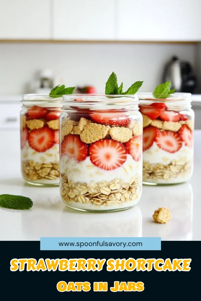 Start your morning right with these delicious Strawberry Shortcake Overnight Oats! Layers of creamy oats, Greek yogurt, and fresh strawberries come together for a delightful, healthy breakfast that’s easy to prepare. Just mix, layer, and refrigerate overnight for a quick treat that’s bursting with flavor. Perfect for busy mornings or a guilt-free snack! Click to explore the full recipe and enjoy! #OvernightOats #HealthyBreakfast #StrawberryShortcake #EasyRecipes