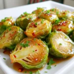 - 1 pound Brussels sprouts - 2 tablespoons extra virgin olive oil - 3 tablespoons raw honey - 1 teaspoon red pepper flakes - 1 tablespoon apple cider vinegar - Salt and pepper - 2 tablespoons freshly chopped parsley - Additional seasonings (e.g., garlic powder) - Parmesan cheese for topping - Nuts for added crunch Brussels sprouts are a great choice for this recipe. You want them fresh and firm. Look for sprouts that are bright green and not too large. The olive oil helps them roast nicely, giving them a great flavor. Raw honey adds a sweet touch. It balances the spice from the red pepper flakes. Adjust the flakes to make it just how you like it. Apple cider vinegar gives a tangy kick. This flavor mix makes these sprouts special. Fresh parsley adds color and a fresh taste at the end. You can add garlic powder for extra flavor. Parmesan cheese is a tasty finish, too. Nuts give a nice crunch if you want some texture. Using these ingredients, you can create a dish that is both comforting and exciting. The balance of sweet and spicy will leave you wanting more. Enjoy experimenting with these flavors! - Preheat the oven to 400°F (200°C). - Prepare the baking sheet with parchment paper. - Trim and halve the Brussels sprouts. - Coat with olive oil, salt, and pepper. To trim Brussels sprouts, cut off the dry ends. Then, slice each sprout in half. This helps them cook evenly. The oil and seasonings add flavor and crispness. Use your hands to mix them well in a bowl. - Arrange Brussels sprouts on the baking sheet. - Roast for 20-25 minutes and flip halfway. When placing the sprouts on the sheet, make sure they are not crowded. This space allows hot air to circulate. Halfway through, flip the sprouts gently. This helps them brown nicely. You want them soft and golden. - Combine honey, red pepper flakes, and apple cider vinegar in a saucepan. In a small saucepan, mix the honey and red pepper flakes. The vinegar adds a nice tang. Heat this over low until warm and mixed well. You want the glaze to smell sweet and spicy. - Glaze the sprouts and roast for an additional 5 minutes. - Garnish and serve. After roasting, transfer the sprouts back to the bowl. Drizzle the hot honey glaze over them. Toss gently to coat. Return them to the oven for five more minutes. This step helps the glaze stick. Once done, sprinkle chopped parsley on top. Serve warm for a tasty dish! To get your Brussels sprouts just right, spread them in a single layer. This helps them cook evenly. If they are too crowded, they will steam instead of roast. Check for doneness after 20 minutes. They should be browned and fork-tender. If you need extra crispiness, give them a little more time. You can control the heat with red pepper flakes. For a milder taste, use less of it. If you like more spice, feel free to add more. You can also swap red pepper flakes for a pinch of cayenne. For a sweet touch, try adding a sprinkle of cinnamon. These Brussels sprouts pair well with many main dishes. Serve them with roasted chicken or steak for a delicious meal. They also go well with grain bowls. For drinks, try a crisp white wine or a light beer. They will enhance the flavors of the dish. {{image_4}} You can easily make this dish vegan. Substitute honey with agave or maple syrup. Both options give a sweet flavor. They also pair well with the spicy notes of red pepper flakes. This change keeps the dish tasty and plant-based. You can add new flavors to this recipe. Try using herbs like thyme or rosemary. They add an earthy taste. You can also sprinkle in garlic powder for extra depth. For brightness, add citrus zest or a splash of lemon juice. This adds a fresh twist to the rich glaze. You don’t have to roast Brussels sprouts every time. You can pan-sear them for a nice crust. Heat oil in a pan and cook until they are browned. Grilling is another fun option. It gives a smoky flavor that adds a unique touch. Just be sure to keep an eye on them to avoid burning. To store your Brussels sprouts, let them cool first. Place them in an airtight container. This keeps them fresh and tasty. Store the container in the fridge. They will stay good for 3 to 5 days. To reheat the Brussels sprouts, use the oven for best results. Preheat it to 350°F (175°C). Spread the sprouts on a baking sheet and heat for about 10 minutes. This method keeps them crispy. You can also use a microwave for quick reheating. Just place them in a microwave-safe dish and cover. Heat in short bursts, checking often. Enjoy them warm for a cozy meal! Yes, you can use frozen Brussels sprouts. Just make sure to thaw them first. Pat them dry with a towel to remove excess moisture. This helps them crisp up while roasting, just like fresh ones. If you don’t have raw honey, you can use maple syrup. For red pepper flakes, try cayenne pepper or chili powder for a different heat. If you lack apple cider vinegar, regular vinegar works too. Yes, this recipe is gluten-free. All the ingredients used are naturally gluten-free. You can enjoy this dish without worry if you are on a gluten-free diet. To thicken the glaze, you can simmer it longer on low heat. This helps the honey reduce and become stickier. You can also add a small amount of cornstarch mixed with water to the glaze for extra thickness. You can prep the Brussels sprouts ahead of time. Cut and coat them with olive oil, salt, and pepper. Store in the fridge for up to a day. Just roast them fresh before serving for the best taste. This blog post explored a tasty roasted Brussels sprouts recipe with a hot honey glaze. You learned about the key ingredients, step-by-step instructions, and helpful tips for perfect results. We also discussed variations, storage, and answered common FAQs. When you try making this dish, feel free to experiment with flavors or cooking methods. Enjoy your delicious creations and impress your family and friends!