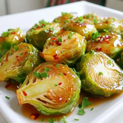 - 1 pound Brussels sprouts - 2 tablespoons extra virgin olive oil - 3 tablespoons raw honey - 1 teaspoon red pepper flakes - 1 tablespoon apple cider vinegar - Salt and pepper - 2 tablespoons freshly chopped parsley - Additional seasonings (e.g., garlic powder) - Parmesan cheese for topping - Nuts for added crunch Brussels sprouts are a great choice for this recipe. You want them fresh and firm. Look for sprouts that are bright green and not too large. The olive oil helps them roast nicely, giving them a great flavor. Raw honey adds a sweet touch. It balances the spice from the red pepper flakes. Adjust the flakes to make it just how you like it. Apple cider vinegar gives a tangy kick. This flavor mix makes these sprouts special. Fresh parsley adds color and a fresh taste at the end. You can add garlic powder for extra flavor. Parmesan cheese is a tasty finish, too. Nuts give a nice crunch if you want some texture. Using these ingredients, you can create a dish that is both comforting and exciting. The balance of sweet and spicy will leave you wanting more. Enjoy experimenting with these flavors! - Preheat the oven to 400°F (200°C). - Prepare the baking sheet with parchment paper. - Trim and halve the Brussels sprouts. - Coat with olive oil, salt, and pepper. To trim Brussels sprouts, cut off the dry ends. Then, slice each sprout in half. This helps them cook evenly. The oil and seasonings add flavor and crispness. Use your hands to mix them well in a bowl. - Arrange Brussels sprouts on the baking sheet. - Roast for 20-25 minutes and flip halfway. When placing the sprouts on the sheet, make sure they are not crowded. This space allows hot air to circulate. Halfway through, flip the sprouts gently. This helps them brown nicely. You want them soft and golden. - Combine honey, red pepper flakes, and apple cider vinegar in a saucepan. In a small saucepan, mix the honey and red pepper flakes. The vinegar adds a nice tang. Heat this over low until warm and mixed well. You want the glaze to smell sweet and spicy. - Glaze the sprouts and roast for an additional 5 minutes. - Garnish and serve. After roasting, transfer the sprouts back to the bowl. Drizzle the hot honey glaze over them. Toss gently to coat. Return them to the oven for five more minutes. This step helps the glaze stick. Once done, sprinkle chopped parsley on top. Serve warm for a tasty dish! To get your Brussels sprouts just right, spread them in a single layer. This helps them cook evenly. If they are too crowded, they will steam instead of roast. Check for doneness after 20 minutes. They should be browned and fork-tender. If you need extra crispiness, give them a little more time. You can control the heat with red pepper flakes. For a milder taste, use less of it. If you like more spice, feel free to add more. You can also swap red pepper flakes for a pinch of cayenne. For a sweet touch, try adding a sprinkle of cinnamon. These Brussels sprouts pair well with many main dishes. Serve them with roasted chicken or steak for a delicious meal. They also go well with grain bowls. For drinks, try a crisp white wine or a light beer. They will enhance the flavors of the dish. {{image_4}} You can easily make this dish vegan. Substitute honey with agave or maple syrup. Both options give a sweet flavor. They also pair well with the spicy notes of red pepper flakes. This change keeps the dish tasty and plant-based. You can add new flavors to this recipe. Try using herbs like thyme or rosemary. They add an earthy taste. You can also sprinkle in garlic powder for extra depth. For brightness, add citrus zest or a splash of lemon juice. This adds a fresh twist to the rich glaze. You don’t have to roast Brussels sprouts every time. You can pan-sear them for a nice crust. Heat oil in a pan and cook until they are browned. Grilling is another fun option. It gives a smoky flavor that adds a unique touch. Just be sure to keep an eye on them to avoid burning. To store your Brussels sprouts, let them cool first. Place them in an airtight container. This keeps them fresh and tasty. Store the container in the fridge. They will stay good for 3 to 5 days. To reheat the Brussels sprouts, use the oven for best results. Preheat it to 350°F (175°C). Spread the sprouts on a baking sheet and heat for about 10 minutes. This method keeps them crispy. You can also use a microwave for quick reheating. Just place them in a microwave-safe dish and cover. Heat in short bursts, checking often. Enjoy them warm for a cozy meal! Yes, you can use frozen Brussels sprouts. Just make sure to thaw them first. Pat them dry with a towel to remove excess moisture. This helps them crisp up while roasting, just like fresh ones. If you don’t have raw honey, you can use maple syrup. For red pepper flakes, try cayenne pepper or chili powder for a different heat. If you lack apple cider vinegar, regular vinegar works too. Yes, this recipe is gluten-free. All the ingredients used are naturally gluten-free. You can enjoy this dish without worry if you are on a gluten-free diet. To thicken the glaze, you can simmer it longer on low heat. This helps the honey reduce and become stickier. You can also add a small amount of cornstarch mixed with water to the glaze for extra thickness. You can prep the Brussels sprouts ahead of time. Cut and coat them with olive oil, salt, and pepper. Store in the fridge for up to a day. Just roast them fresh before serving for the best taste. This blog post explored a tasty roasted Brussels sprouts recipe with a hot honey glaze. You learned about the key ingredients, step-by-step instructions, and helpful tips for perfect results. We also discussed variations, storage, and answered common FAQs. When you try making this dish, feel free to experiment with flavors or cooking methods. Enjoy your delicious creations and impress your family and friends!