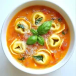 To make this delicious soup, you will need: - 2 tablespoons olive oil - 1 medium onion, finely diced - 3 cloves garlic, minced - 1 carrot, finely diced - 1 can (28 oz) crushed tomatoes - 4 cups vegetable broth - 1 teaspoon dried basil - 1 teaspoon dried oregano - Sea salt and freshly ground black pepper, to taste - 1 package (9 oz) cheese tortellini (fresh or frozen) - 1 cup heavy cream (or coconut cream for a dairy-free alternative) - Fresh basil leaves, for garnish - Grated Parmesan cheese, for serving (optional) If you have allergies or need to make swaps, here are some ideas: - Use olive oil for any cooking oil. - Substitute the onion with leeks or shallots. - For a gluten-free option, choose gluten-free tortellini. - To make it vegan, replace heavy cream with coconut cream. - If you can't find cheese tortellini, use mushroom or spinach tortellini. When choosing your ingredients, here are my tips: - Select fresh, firm vegetables for the best flavor. - Look for high-quality canned tomatoes, like San Marzano, for a richer taste. - Use homemade vegetable broth if possible; it adds depth. - For tortellini, brands like Rana or Buitoni offer great flavors. - Always pick fresh basil that feels vibrant and smells fragrant. These choices will help you create a creamy tomato tortellini soup that shines with flavor and comfort. To start making creamy tomato tortellini soup, gather all your ingredients. Here’s what you need: - 2 tablespoons olive oil - 1 medium onion, finely diced - 3 cloves garlic, minced - 1 carrot, finely diced - 1 can (28 oz) crushed tomatoes - 4 cups vegetable broth - 1 teaspoon dried basil - 1 teaspoon dried oregano - Sea salt and freshly ground black pepper, to taste - 1 package (9 oz) cheese tortellini (fresh or frozen) - 1 cup heavy cream (or coconut cream for a dairy-free alternative) - Fresh basil leaves, for garnish - Grated Parmesan cheese, for serving (optional) Now, finely dice the onion and carrot. Mince the garlic. This helps the flavors mix well. 1. Heat the Olive Oil: In a large pot, heat the olive oil over medium. 2. Sauté the Onion: Add the diced onion. Cook for 4-5 minutes until it is soft and clear. 3. Add Garlic and Carrot: Mix in the minced garlic and diced carrot. Cook for 2-3 minutes until fragrant. 4. Combine Tomatoes and Broth: Pour in the crushed tomatoes and vegetable broth. Stir well and bring to a gentle boil. 5. Season the Soup: Add dried basil, oregano, salt, and pepper. Lower the heat and let it simmer for about 10 minutes. 6. Cook the Tortellini: Increase the heat again. Add the tortellini and cook according to the package, usually 3-5 minutes. 7. Stir in the Cream: Lower the heat and mix in the heavy cream or coconut cream. Heat for another 2 minutes, but do not boil. 8. Taste and Adjust: Try the soup and add more salt and pepper if needed. Serve the soup hot in deep bowls. For a nice touch, add a fresh basil leaf on top. A drizzle of olive oil adds flavor and looks great. Pair the soup with crusty bread for a full meal. Enjoy the warmth and comfort of this creamy dish! To get the best flavor in your creamy tomato tortellini soup, follow some simple steps: - Use fresh herbs. Fresh basil adds a bright taste. - Sauté your vegetables. Sautéing onion and garlic first builds a rich base. - Adjust seasoning. Always taste your soup before serving. Add salt and pepper as needed. - Simmer long enough. Letting the soup simmer helps flavors blend well. - Add cream slowly. Stir in the cream gently to keep it smooth. Avoid these common mistakes for a perfect soup: - Don’t rush the sautéing. Cooking vegetables too fast can lead to bland soup. - Skip the boiling. Make sure to bring the broth to a gentle boil before adding tortellini. - Overcook the tortellini. Follow the package directions closely to avoid mushy pasta. - Forget to taste. Always check if it needs more salt or spice. Gather these tools for easy cooking: - Large pot. A sturdy pot helps with even heating. - Cutting board and knife. Use these to chop your veggies finely. - Wooden spoon. A good spoon helps mix ingredients well. - Measuring cups and spoons. Accurate measurements lead to great results. - Ladle. This makes serving the soup neat and easy. These tips will help you create a creamy tomato tortellini soup that’s full of flavor and comfort. Enjoy your cooking! {{image_4}} You can easily make this soup dairy-free. Instead of heavy cream, use coconut cream. It adds a nice sweetness and richness. For a vegan option, skip the cheese tortellini. Use a vegetable-based tortellini instead. Many brands offer vegan options that taste great. Want to boost the flavor? Add some chopped spinach or kale. They cook quickly and add nutrients. You can also mix in cooked chicken or sausage for protein. If you like heat, sprinkle in some red pepper flakes. These small changes can take your soup to the next level. Not a fan of cheese tortellini? Try other types! Mushroom or spinach tortellini adds unique flavors. You can even use homemade tortellini if you feel adventurous. Each type gives a new twist to this classic dish. Explore and find your favorite! To keep your creamy tomato tortellini soup fresh, let it cool first. Once cooled, pour it into an airtight container. Store it in the fridge for up to three days. Make sure to label the container with the date. This helps you know when to eat it. You can freeze this soup if you want to keep it longer. Use a freezer-safe container or a heavy-duty freezer bag. Leave some space at the top, as soup expands when frozen. It can stay good in the freezer for up to three months. When ready to eat, thaw it overnight in the fridge. To reheat your soup, you can use the stovetop or microwave. If using the stovetop, pour the soup into a pot. Heat it over medium heat, stirring often. This helps it heat evenly. If using the microwave, place the soup in a microwave-safe bowl. Heat it in short bursts, stirring in between. Make sure it is hot throughout before serving. Enjoy! Yes, you can use store-bought tortellini. Fresh or frozen tortellini works well. The cooking time may vary slightly. Just follow the package instructions for the best results. I often choose cheese tortellini for extra creaminess. This saves time and still gives great flavor. To adjust for more servings, simply double the ingredients. Use 4 tablespoons of olive oil and 2 cans of crushed tomatoes. You may also want to add more broth. Keep the same cooking steps, but allow extra time if needed. This way, you still get that rich taste with more portions. This soup pairs well with crusty bread or a simple green salad. You could also add grilled cheese sandwiches for a cozy meal. Fresh basil on top adds a nice touch, too. Enjoying it with friends or family makes it even better! Creamy tomato tortellini soup is easy to make and customize. You can swap ingredients or adjust flavors to fit your taste. Storing and reheating the soup is simple too, so leftovers are not a problem. I hope you feel confident in trying the recipe and making it your own. Enjoy every warm bowl of this comforting dish!