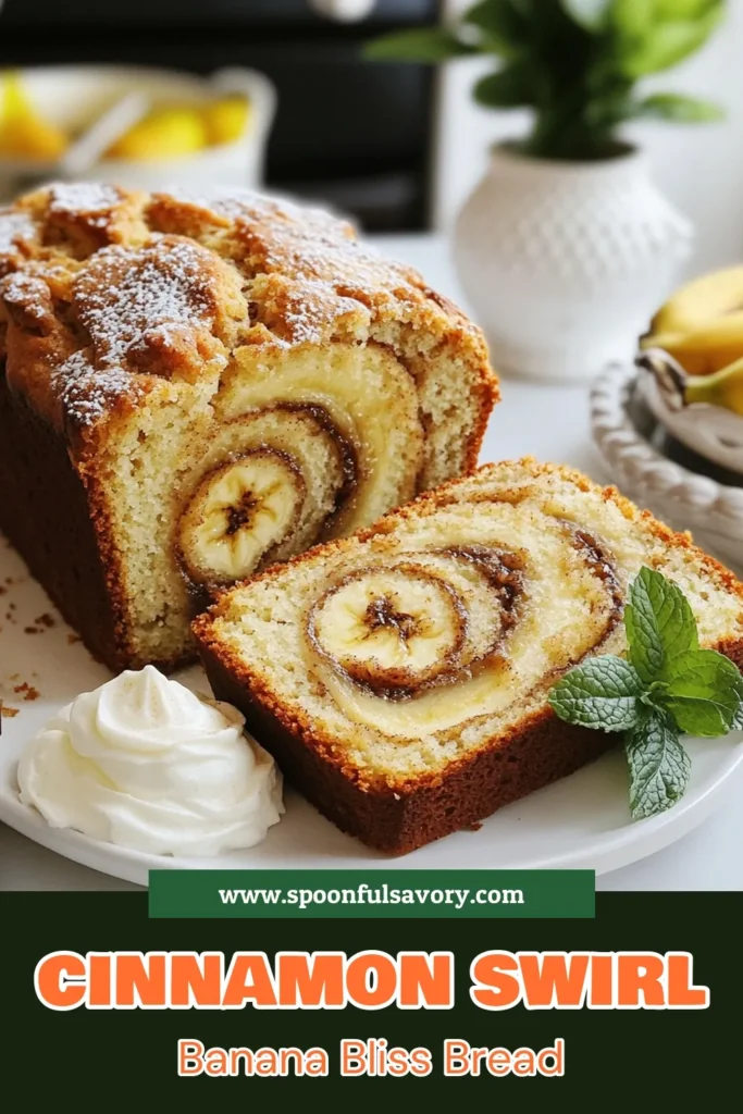 Indulge in the deliciousness of homemade cinnamon banana bread with this easy banana bread recipe! This cinnamon swirl banana bread is soft, moist, and full of flavor. Perfect for breakfast or dessert, it's a delightful treat that everyone will love. Follow our simple steps to create this tasty cinnamon swirl bread that will fill your kitchen with a warm, inviting aroma. Save this recipe for your next baking adventure! #CinnamonBananaBread #BananaBreadRecipe #EasyBananaBread #HomemadeBananaBread