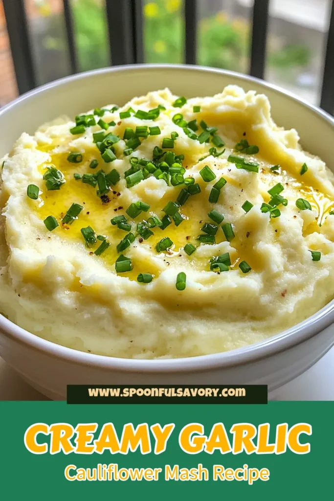 Elevate your side dish game with this creamy roasted garlic mashed cauliflower recipe! This delicious gluten-free side dish is a healthy mashed potato alternative that's sure to impress. Enjoy the rich flavors of roasted garlic in every bite of this vegan cauliflower recipe. Perfect for any meal, it's easy to make and packed with nutrition. Pin this recipe now and savor the creamy goodness! #MashedCauliflower #HealthyEating #VeganRecipe #GlutenFreeCooking