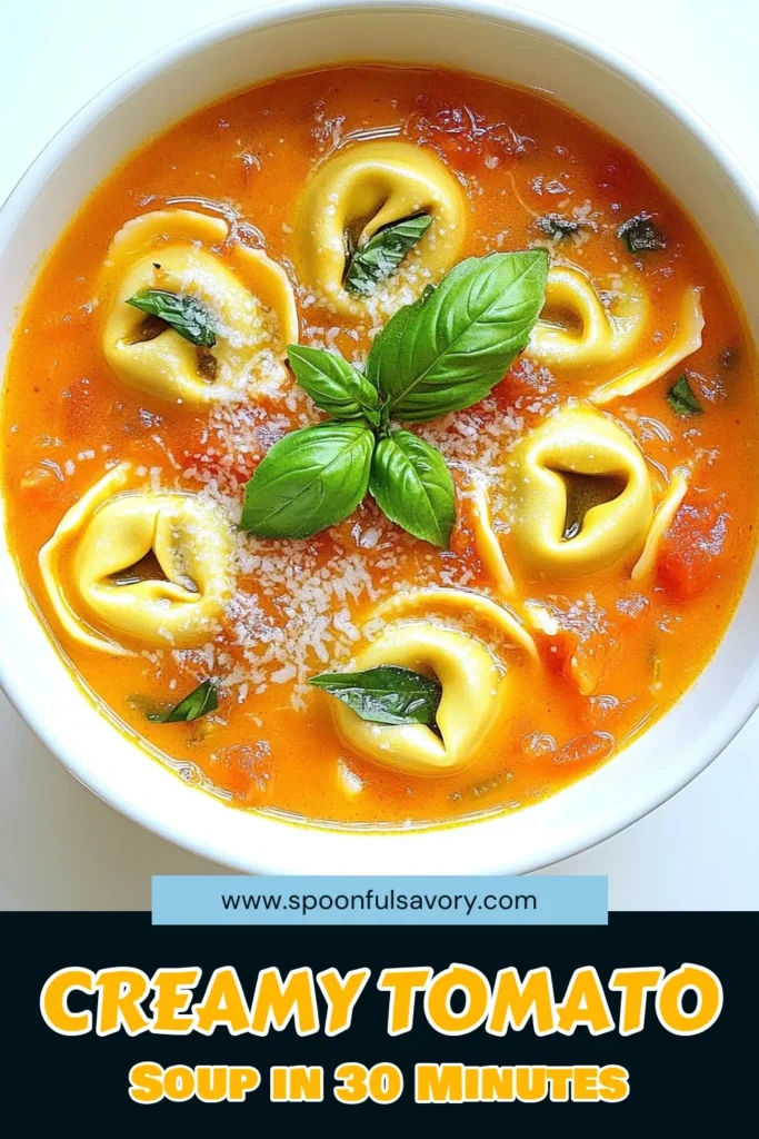 Warm up with a bowl of delicious Creamy Tomato Tortellini Soup that's perfect for any season! This easy recipe combines fresh flavors like garlic, basil, and rich cream for a comforting dish everyone will love. Ready in just 30 minutes, it's a quick dinner solution. Don’t miss out; click through to explore the recipe and make your own comforting bowl of goodness today! #TomatoSoup #Tortellini #ComfortFood #EasyRecipes