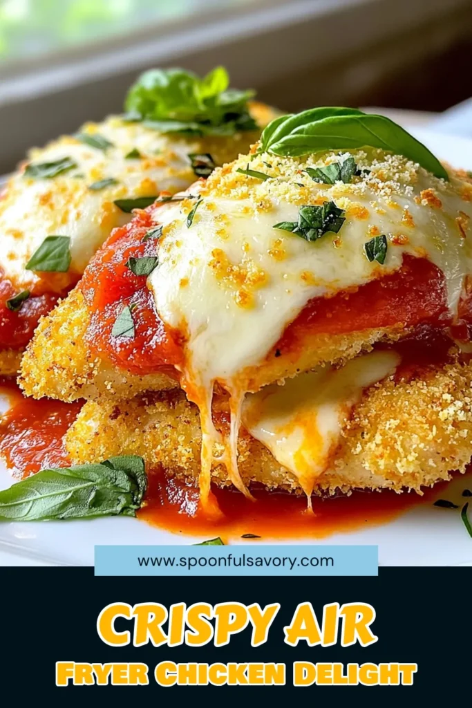 Discover the ultimate Crispy Air Fryer Chicken Parmesan that’s a hit for dinner! This Easy Chicken Parmesan recipe is not only delicious but also healthy, making it a perfect choice for weeknight meals. Enjoy tender chicken with a golden, crunchy coating, topped with marinara and melted mozzarella. Ready in just 30 minutes, it’s the ideal Parmesan Chicken Dinner your family will love. Save this recipe now! #AirFryerChicken #HealthyDinner #ChickenParmesan #EasyRecipe