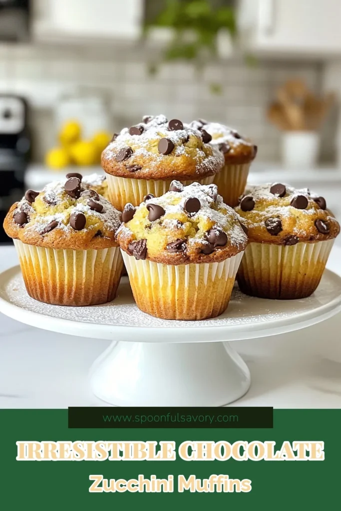 Indulge in these deliciously decadent chocolate chip zucchini muffins that are a guilt-free treat! This easy muffin recipe combines the wholesome goodness of grated zucchini with semi-sweet chocolate chips, making healthy zucchini muffins the perfect snack or breakfast option. Perfect for any occasion, this zucchini muffin recipe will have everyone coming back for seconds. Try these irresistible muffins today! #ChocolateChipZucchiniMuffins #HealthyZucchiniMuffins #EasyMuffinRecipe #ZucchiniMuffinRecipe
