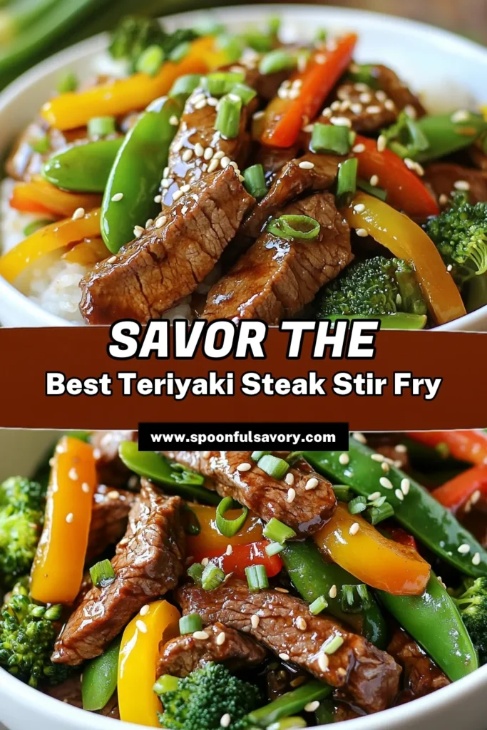 Indulge in this Teriyaki Steak Stir Fry, a delicious and healthy steak dinner perfect for quick weeknight meals! This easy stir fry recipe combines tender sirloin steak with colorful veggies for a vibrant Asian style beef stir fry that’s packed with flavor. Ready in just 20 minutes, it's an ideal choice for busy nights. Save this recipe and bring a taste of Asia to your kitchen tonight! #TeriyakiSteakStirFry #QuickWeeknightMeals #HealthyDinner #EasyStirFryRecipes