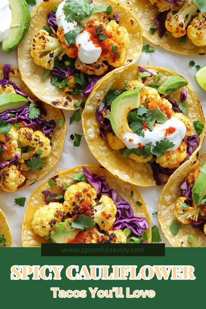 Discover the delicious world of Spicy Harissa Roasted Cauliflower Tacos! This easy vegan taco recipe packs a flavorful punch with harissa roasted cauliflower, making it the perfect healthy vegetarian tacos for your next dinner. In just 40 minutes, you can create a satisfying meal that’s both spicy and nutritious. Don’t miss out—try this recipe tonight! Save for later! #spicycauliflowertacos #harissaroastedcauliflower #healthytacos #easyveganrecipes