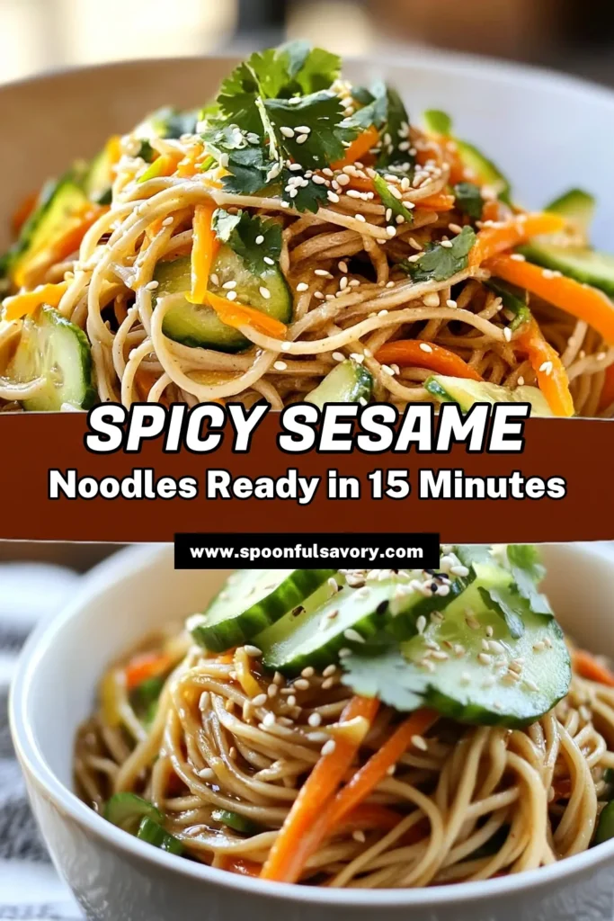 Discover the deliciousness of spicy sesame cold noodles with this simple soba noodle recipe. Perfect as a refreshing cold noodle salad, this easy spicy noodle dish is vegan and quick to make! With vivid flavors from sesame oil, crunchy vegetables, and a touch of chili, it's a perfect addition to your meal plan. Try this recipe today and enjoy a delightful twist on traditional noodles. Save this for later! #SpicySesameColdNoodles #VeganNoodleDish #ColdNoodleSalad #EasySpicyNoodleRecipes