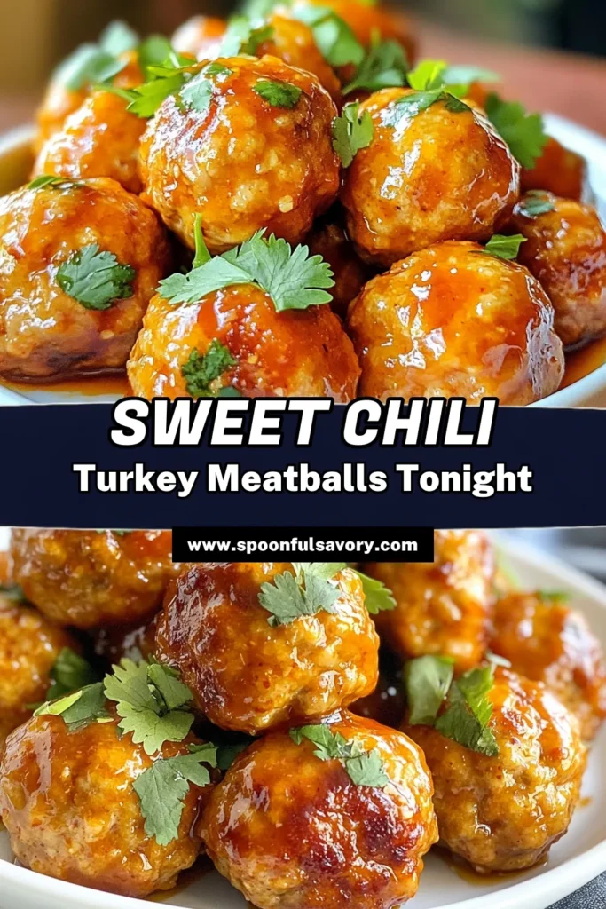 Discover how to make delicious Sweet Chili Turkey Meatballs, a perfect blend of flavor and health! This easy turkey meatballs recipe uses ground turkey, breadcrumbs, and sweet chili sauce, offering a healthier twist on classic meatballs. Bake them in the oven for a guilt-free meal that's ready in just 40 minutes. Ideal for weeknight dinners or meal prep. Try these healthy meatball recipes today and enjoy a tasty dish that satisfies! Save this recipe now! #SweetChiliTurkeyMeatballs #GroundTurkeyRecipes #HealthyMeatballRecipes #EasyTurkeyMeatballs