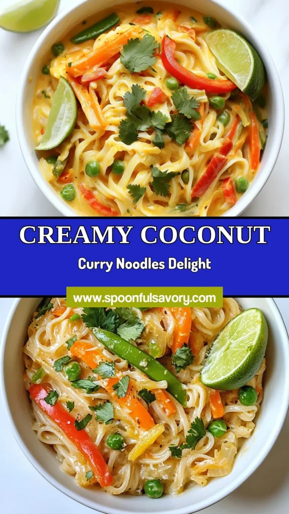 Discover the deliciousness of Coconut Curry Rice Noodles with this simple recipe! Perfect for quick weeknight dinners, these vegetarian coconut curry noodles combine fresh vegetables and creamy coconut milk for an irresistible flavor. Ideal for anyone seeking easy rice noodle recipes, this quick curry noodle dish is ready in just 25 minutes. Try it and delight your taste buds! Save this recipe for your next meal! #CoconutCurryRiceNoodles #EasyRiceNoodleRecipes #QuickCurryNoodleDish #ThaiCurryRiceNoodles