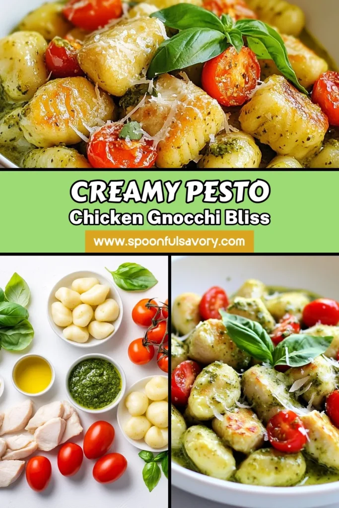 Savor the flavors of this creamy pesto chicken gnocchi dish! This easy gnocchi recipe combines succulent chicken with a rich pesto sauce for chicken, creating a creamy chicken dinner that’s perfect for any night of the week. In just 25 minutes, you can whip up this delightful chicken gnocchi recipe that’s sure to impress. Save this recipe for your next family meal! #PestoChicken #GnocchiRecipe #EasyDinner #CreamyPesto