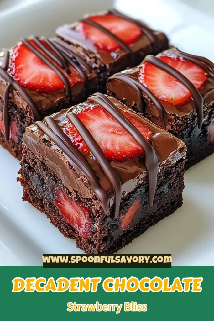 Indulge in these delicious Chocolate Covered Strawberry Brownies, the perfect treat for chocolate lovers! This easy brownie recipe combines luscious homemade brownies with chocolate frosting and juicy strawberries for a decadent chocolate dessert that's sure to impress. Perfect for any occasion, you won't want to miss out on these strawberry desserts. Save this recipe and bring bliss to your baking today! #ChocolateCoveredStrawberryBrownies #EasyBrownieRecipes #DecadentChocolateDesserts #StrawberryDesserts
