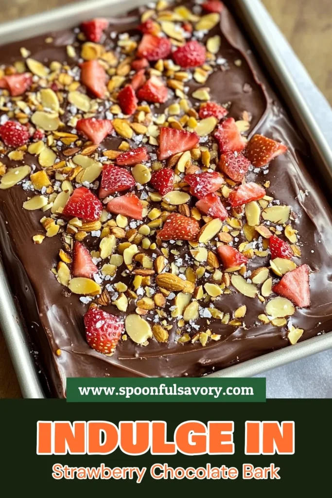 Indulge in this easy chocolate dessert recipe: Chocolate Covered Strawberry Bark! This delightful homemade chocolate bark combines rich dark and milk chocolate with crunchy freeze-dried strawberries for a perfect treat. Perfect for chocolate and strawberry desserts lovers, this simple recipe is great for gifting or parties. Try this delicious treat today and elevate your dessert game! Don't forget to save! #ChocolateCoveredStrawberryBark #EasyChocolateDessertRecipes #HomemadeChocolateBark #ChocolateandStrawberryDesserts