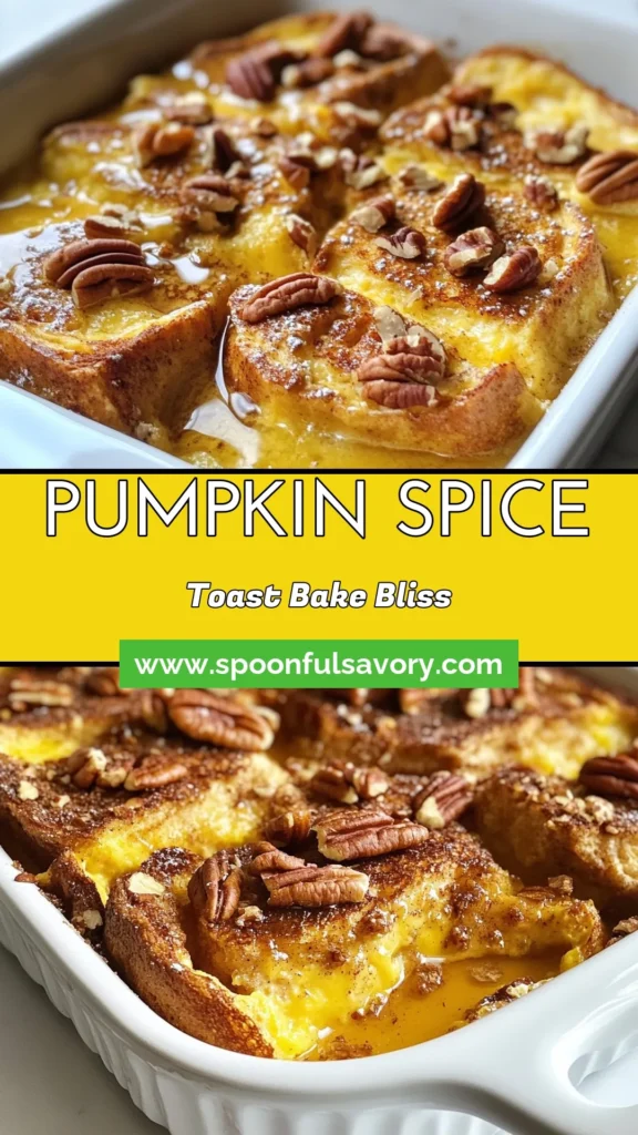 Indulge in the deliciousness of Pumpkin Spice French Toast Bake, the perfect Fall Breakfast Recipe for cozy mornings. This Pumpkin Bread Pudding made with challah is a delightful twist on traditional French toast, topped with maple syrup for an irresistible treat. Easy to prepare and share, it&rsquo;s a must-try this season! Click to save this recipe and bring warmth to your breakfast table. #PumpkinSpice #FrenchToastBake #FallRecipes #PumpkinBreadPudding