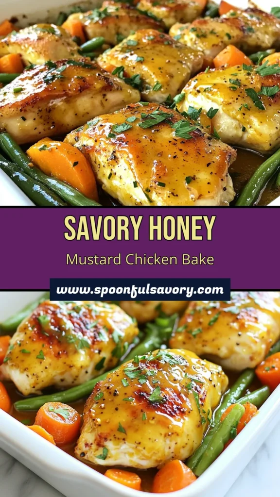 Discover a delicious and healthy honey mustard chicken recipe that’s perfect for busy weeknights! This baked chicken with vegetables is an easy chicken dinner that’s ready in just under an hour. With juicy chicken breasts coated in a sweet and tangy marinade, plus vibrant veggies, this one-pan chicken bake is a must-try for your meal rotation. Save this recipe for a quick, nutritious meal! #HoneyMustardChicken #EasyDinner #HealthyRecipes #OnePanMeal