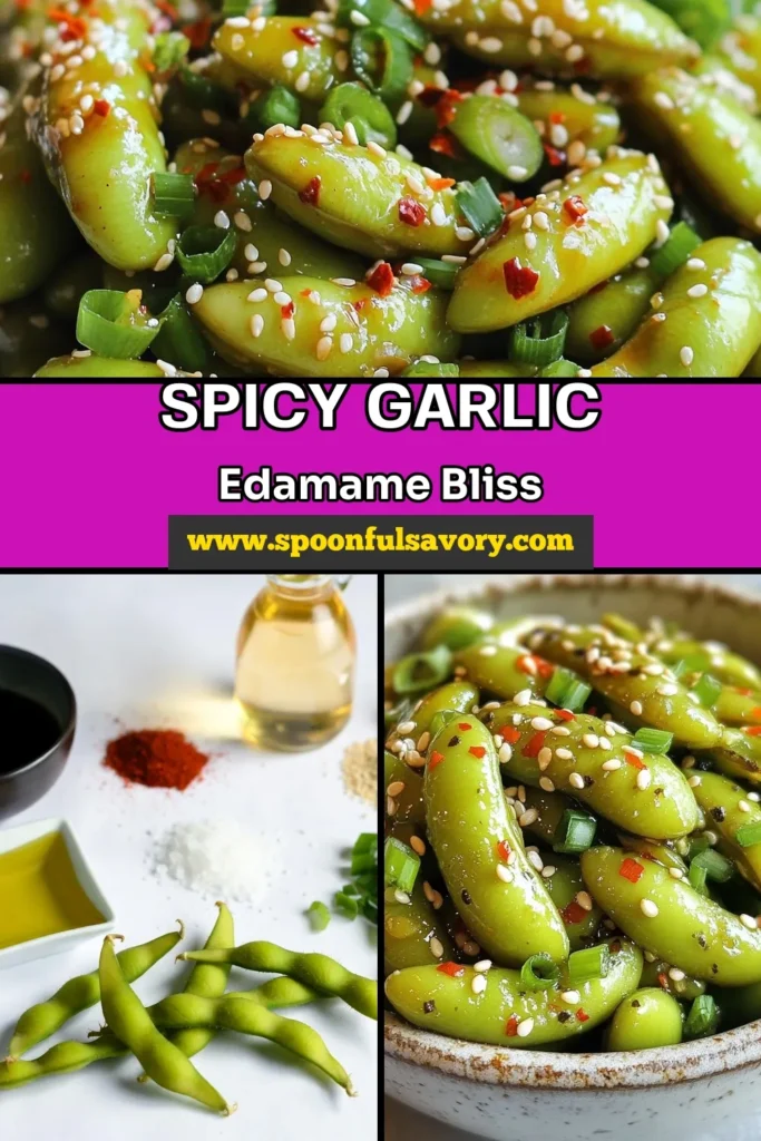 Satisfy your snack cravings with this delicious Spicy Garlic Edamame recipe! Perfect for a healthy edamame snack or as a quick edamame appetizer, this Asian-inspired edamame dish is bursting with flavor. Made with fresh garlic and sesame oil, it's both simple and delightful. Add this garlic edamame with sesame oil to your menu today! Click to explore the recipe and try it out! #HealthySnacks #EdamameRecipes #AsianCuisine #QuickAppetizer