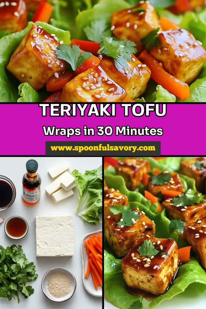 Savor the deliciousness of teriyaki tofu wraps with this easy recipe for vegan lettuce wraps! Perfect for a light meal, these healthy tofu recipes are gluten-free and packed with flavor. Enjoy an Asian-inspired tofu dish that&rsquo;s as good for you as it is tasty. Ready in just 30 minutes, these wraps are perfect for meal prep or a quick dinner. Don&rsquo;t forget to save this recipe for later! #TeriyakiTofuWraps #VeganLettuceWraps #HealthyTofuRecipes #GlutenFreeTeriyaki