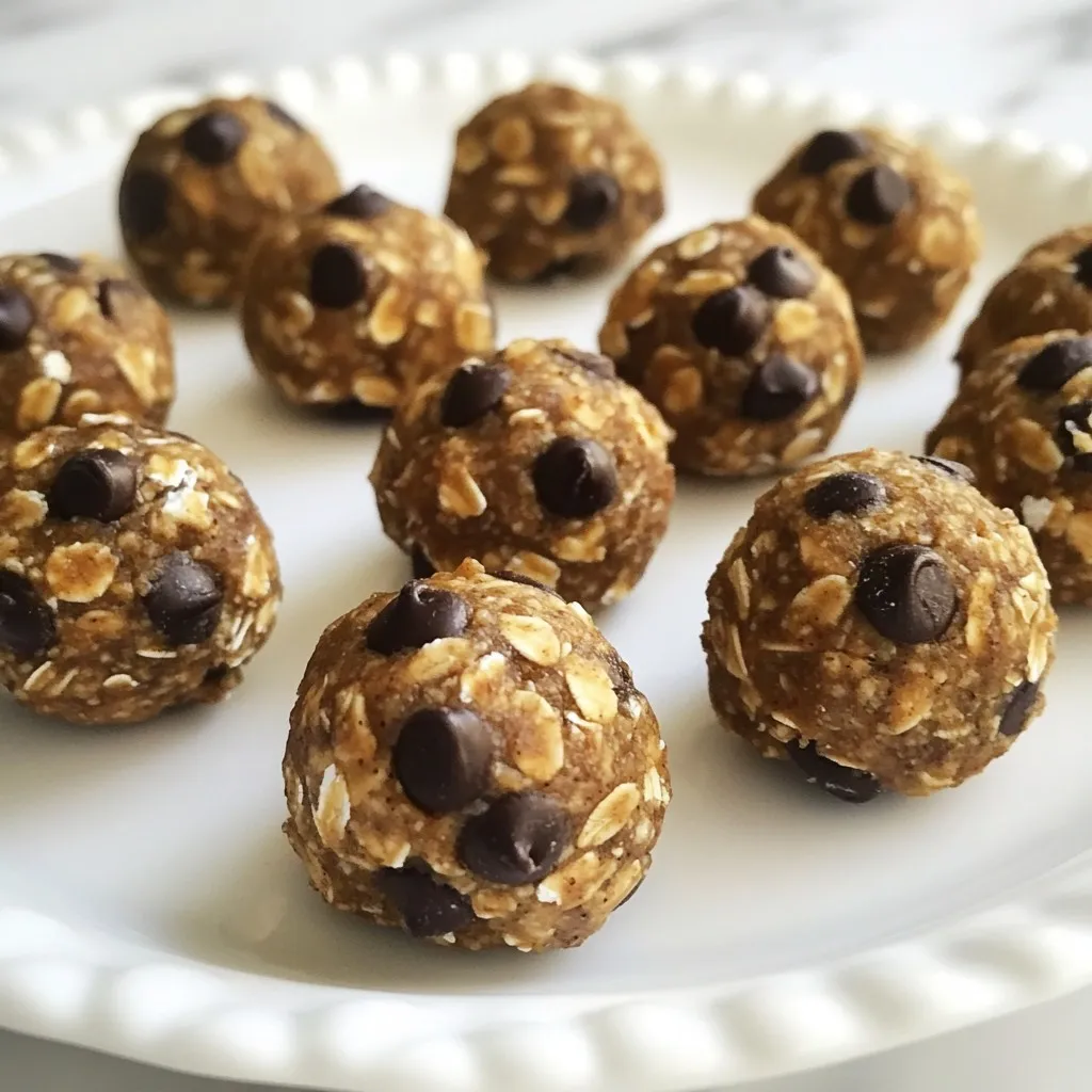 - 1 cup rolled oats - 1/2 cup almond butter (or your choice of nut butter) - 1/4 cup honey or maple syrup - 1 teaspoon ground ginger - 1 teaspoon ground cinnamon - 1/2 teaspoon ground nutmeg - 1/4 teaspoon ground cloves - 1/4 cup molasses - 1/4 cup mini dark chocolate chips (optional for extra indulgence) - 1/4 cup chopped walnuts or pecans (optional for added crunch) - A pinch of salt For these Gingerbread Energy Bites, each ingredient plays a key role. You start with rolled oats. They are the base and give a hearty texture. Almond butter adds creaminess and healthy fats. You can choose any nut butter you like. Next, you need sweeteners. Honey or maple syrup gives a nice touch of sweetness. Ground ginger brings that warm, spicy flavor we love. Cinnamon, nutmeg, and cloves add depth and a cozy feel. They create that classic gingerbread taste. Molasses adds richness and a slight bitterness, balancing the sweetness. It also helps to bind the mixture. Optional mix-ins like mini dark chocolate chips add a fun twist. Chopped walnuts or pecans bring crunch and extra nutrition. A pinch of salt enhances all the flavors. With these ingredients, you create a delightful and nutritious snack. Enjoy making these energy bites with care and love! {{ingredient_image_2}} - Mixing the Base Ingredients Start by taking a large bowl. Add 1 cup of rolled oats, 1/2 cup of almond butter, and 1/4 cup of honey or maple syrup. Use a spatula to mix these ingredients well. Keep mixing until they blend into a smooth mixture without any lumps. - Incorporating Spices and Molasses Next, add your spices! Sprinkle in 1 teaspoon of ground ginger, 1 teaspoon of ground cinnamon, 1/2 teaspoon of nutmeg, and 1/4 teaspoon of cloves. Also, add a pinch of salt. Stir well to make sure the spices mix evenly. After that, slowly pour in 1/4 cup of molasses. Mix again until it is fully combined. - Adding Optional Ingredients If you want some extra flavor and crunch, this is the time to add 1/4 cup of mini dark chocolate chips or 1/4 cup of chopped walnuts or pecans. Gently fold these into the mixture. This step is not just for flavor; it also adds a fun texture! - Chilling and Shaping the Bites Now, cover your bowl with plastic wrap or a lid. Place it in the fridge for about 30 minutes. Chilling helps the mixture firm up. After the time is up, take it out and use your hands to roll the mixture into small balls, about 1 inch in size. Try to make them all the same size for a neat look. Place the energy bites on a parchment-lined baking sheet, keeping some space between each one. - Presentation Tips To serve, arrange your energy bites in a festive bowl. You can sprinkle some extra cinnamon or shredded coconut on top for a lovely touch. These bites also make great gifts! Package them in a pretty jar for friends and family. - Storing Options Keep the energy bites in an airtight container in the fridge. They can last for about a week. If you want to save them longer, you can freeze them. Just make sure to separate them with parchment paper so they don’t stick together. Enjoy your healthy, tasty snack anytime! Calories and Macronutrients per Serving Each gingerbread energy bite has about 100 calories. This snack packs 4 grams of protein, 5 grams of fat, and 10 grams of carbs. The rolled oats give you fiber, while nut butter adds healthy fats. These bites are a smart choice for energy. Health Benefits of Ingredients - Rolled Oats: Great for digestion. They help keep you full longer. - Nut Butter: Provides protein and healthy fats. It supports muscle health. - Honey or Maple Syrup: Natural sweeteners that boost energy. They also add antioxidants. - Spices (Ginger, Cinnamon, Nutmeg, Cloves): These spices have anti-inflammatory properties. They also add rich flavor. - Molasses: Packed with vitamins and minerals. It’s good for your blood health. Energy Boost and Satiety The blend of oats and nut butter fuels your body. The protein and healthy fats help you feel full. Enjoy these bites as a pre-workout snack or a midday pick-me-up. They satisfy cravings without empty calories. Plus, the spices make them taste like the holidays! Pro Tips Chill for Better Handling: Refrigerating the mixture for 30 minutes not only makes it easier to roll into balls but also enhances the flavors as they meld together. Customize Your Nuts: Feel free to experiment with different types of nuts or seeds based on your personal preference or dietary needs for added nutrition. Sweetness Control: Adjust the amount of honey or maple syrup to your taste, especially if you prefer a less sweet treat; the molasses will still provide depth of flavor. Presentation Matters: When serving, arrange the bites on a festive plate, and consider drizzling with a bit of melted chocolate for an extra touch of elegance. {{image_4}} How to Ensure Consistency in Bites To get uniform bites, keep your measurements precise. Use a kitchen scale if you can. After mixing, chill the mixture. This makes it easier to roll into balls. Aim for one-inch sizes. Use a small cookie scoop for even portions. This gives you a neat and tidy look. Substitutions for Dietary Needs You can change ingredients to fit your diet. For nut allergies, try sunflower seed butter. If you're vegan, swap honey with maple syrup. This keeps the sweetness without animal products. If you want gluten-free bites, make sure your oats are certified gluten-free. This way, everyone can enjoy them. Using Different Nut Butters Almond butter is great, but you can try other nut butters too. Peanut butter adds a classic flavor. Cashew butter gives a creamy taste. Each nut butter changes the flavor a bit. Choose what you love most! Experimenting with Additional Spices Spices can change your bites a lot. Try adding a pinch of cardamom for warmth. You can also mix in some vanilla extract for extra flavor. Don’t forget to taste as you go. This helps you find what you like best. You can change up the flavors of your gingerbread energy bites. Here are two fun ideas: - Pumpkin Spice Energy Bites: Swap some spices for pumpkin pie spice. Add 1/4 cup of canned pumpkin for a creamy texture. This makes them taste like fall in a bite! - Chocolate Peanut Butter Energy Bites: Use peanut butter instead of almond butter. Mix in 1/4 cup of cocoa powder for a rich chocolate flavor. Add a touch more honey for sweetness. These variations keep your snacks exciting and full of flavor! You can easily adapt these energy bites for different diets. - Vegan Options: Use maple syrup instead of honey. Choose a nut butter that’s free from animal products. These bites will be delicious and suitable for vegans. - Gluten-Free Alternatives: Check that your rolled oats are certified gluten-free. This way, anyone can enjoy these tasty bites without worry. With these simple tweaks, everyone can enjoy gingerbread energy bites! Gingerbread energy bites last about one week in the fridge. Keep them in an airtight container. If you store them well, they keep their taste and texture. Yes, you can freeze gingerbread energy bites. They freeze well for up to three months. Just place them in a freezer-safe bag. When you want one, let it thaw in the fridge overnight. You can use any nut butter you like. Peanut butter or cashew butter works great. If you need a nut-free option, try sunflower seed butter. It adds a unique taste while keeping the bites creamy. You learned about making tasty gingerbread energy bites. We covered key ingredients, step-by-step instructions, and serving tips. I shared nutritional benefits and helpful variations to try. Remember, these bites fit many diets and taste great. You can mix flavors and adapt them to your needs. Enjoy your energy bites as a quick snack, boost, or treat. With a few tweaks, you can make them just right for you. Get creative and savor the flavors!