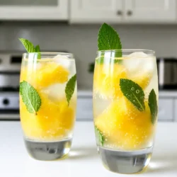 You need 2 cups of fresh pineapple, cut into cubes. Fresh pineapple gives the drink a sweet and bright flavor. It also adds a nice texture. You can blend it for a smooth drink or leave some pulp for fun. You will use 1 cup of fresh mint leaves. Mint adds a cool, fresh taste. It also makes the drink smell great. Don&rsquo;t forget to use some mint for garnish too. This adds a nice touch to your glass. One lime is all you need for the juice. Lime juice adds a tangy taste that balances the sweetness. It brightens the whole drink. Make sure to squeeze it fresh for the best flavor. You will need 2 tablespoons of agave syrup or honey to sweeten your mojito. Adjust the amount based on your taste. You will add 1 cup of sparkling water at the end. It gives the drink a fizzy lift. It also makes it refreshing on a hot day. Ice cubes are essential for your mojito. They keep it cold and refreshing. Fill your glasses with ice before adding the liquid. Don&rsquo;t forget to slice extra pineapple for garnish. It makes your drink look pretty and adds more flavor. With these ingredients, you will create a delicious Tropical Pineapple Mojito that is perfect for summer! {{ingredient_image_2}} Start by cutting your fresh pineapple into cubes. Place these cubes in a blender. Blend on high until it is smooth. If you want a smoother drink, use a fine mesh sieve to strain it. Leaving some pulp gives your mojito a nice texture. In a large pitcher, add the fresh mint leaves. Squeeze the lime juice into the pitcher as well. Use a muddler or the back of a spoon to gently press the mint leaves. This step helps release their oils. Don&rsquo;t shred the leaves; just press them lightly for the best flavor. Now, pour the pineapple puree into the pitcher with the mint and lime. Stir everything together until well mixed. This is where the magic begins! Add two tablespoons of agave syrup or honey to the mixture. Stir again until it blends in well. Taste your drink to see if it needs more sweetness. Adjust it to your liking. Grab your serving glasses and fill each with ice cubes. Carefully pour the pineapple-mint mixture over the ice, filling each glass about three-quarters full. Top off each glass with sparkling water. Fill them to the rim. Use a long spoon or a straw to stir gently. This helps mix all the flavors nicely. Finish each glass with a slice of fresh pineapple and a sprig of mint. This adds a nice pop of color. Serve your Tropical Pineapple Mojito right away and enjoy the refreshing taste! When selecting a pineapple, look for one that feels heavy for its size. The skin should be golden-yellow and slightly soft at the base. A sweet aroma is a good sign, too. Choose a ripe pineapple for the best flavor. If it&rsquo;s too firm, it may not be ripe yet. Muddling is key to a great mojito. Add fresh mint leaves to your pitcher along with lime juice. Use a muddler or the back of a spoon to press the leaves gently. Aim to release the oils without tearing the leaves apart. This will give your drink a fresh, minty taste. Sweetness is important in a mojito. Start with 2 tablespoons of agave syrup. After mixing, taste your drink. If it&rsquo;s not sweet enough, add a bit more. Honey works well, too, if you prefer that flavor. Adjust until it&rsquo;s just right for you. Pro Tips Use Ripe Pineapple: Ensure that your pineapple is ripe for the best flavor. A ripe pineapple will have a sweet aroma and yield slightly when pressed. This will enhance the sweetness of your mojito. Chill Your Ingredients: For an extra refreshing drink, chill your pineapple, mint, and even the sparkling water in advance. This way, you can enjoy your mojito ice-cold without watering it down too quickly. Experiment with Sweeteners: While agave syrup and honey are great options, feel free to experiment with other sweeteners like simple syrup or coconut sugar to find the perfect balance for your taste buds. Garnish Creatively: Don't just stop at pineapple slices and mint. Consider adding edible flowers or a sprinkle of coconut flakes to elevate the visual appeal and tropical flavor of your mojito. {{image_4}} You can easily change up the Tropical Pineapple Mojito by adding more fruits. Consider using fruits like mango, strawberry, or passion fruit. These fruits will add new flavors and colors. To include them, simply blend the fruit of your choice with the pineapple. This extra fruit will make your drink even more refreshing. If you want a fun drink without alcohol, try an alcohol-free version. Just leave out the rum and keep everything else the same. You can add more sparkling water for a fizzy kick. This version is perfect for kids or anyone who wants a light drink. It still tastes amazing and looks great in a glass! Want to add a bit of zing? Try adding spices or herbs. A dash of ginger can add warmth and depth. You can also add chili flakes for a spicy kick. If you love herbs, try basil or cilantro. These herbs can bring unique flavors to your mojito. Just make sure to muddle them like you do with mint. This will help release their oils and make your drink even tastier. If you have leftover ingredients, store them in airtight containers. Keep fresh pineapple in the fridge. It stays fresh for up to three days. For mint leaves, wrap them in a damp paper towel. Place them in a bag and store them in the fridge. Use the lime juice within a week for the best taste. If you have prepared mojitos, they taste best fresh. However, if you need to store them, keep them in the fridge. Use a pitcher with a lid. The mojitos will stay good for about 24 hours. Avoid adding sparkling water until you&rsquo;re ready to serve. This keeps them fizzy and fresh. To refresh leftover mojitos, add more sparkling water. This brings back the fizz. Stir gently to mix. If they taste flat, add a splash of lime juice. You can also add more mint for flavor. Serve over ice to make them cold again. Enjoy your drink like it&rsquo;s fresh! A Tropical Pineapple Mojito is a fun twist on the classic mojito. It blends fresh pineapple, mint, lime, and sweeteners with sparkling water. This cocktail is light, refreshing, and perfect for hot days. The pineapple adds a sweet and tangy flavor, while mint gives it a cool touch. You&rsquo;ll love how easy it is to make! Yes, you can prepare most of this cocktail ahead. Make the pineapple puree and muddle the mint with lime juice in advance. Store them in the fridge. When you&rsquo;re ready to serve, just mix in the sparkling water and ice. This way, you can enjoy your guests and not spend too much time in the kitchen! If you don&rsquo;t have sparkling water, you can use club soda or tonic water. Both will add fizz and help create that refreshing feel. If you want something sweeter, you can opt for lemon-lime soda. Just keep in mind that it will add extra sugar to your drink. To pick a ripe pineapple, look for a sweet smell at the base. The color should be golden-yellow, especially at the bottom. Gently squeeze the fruit; it should feel firm but not hard. You can also check the leaves; they should be green and healthy. A ripe pineapple will be sweet and juicy, perfect for your mojito! You learned how to make a delicious Tropical Pineapple Mojito using fresh pineapple, mint, and lime juice. I shared step-by-step instructions, useful tips, and variations to make it your own. With simple adjustments, you can personalize this drink to fit your taste. Remember, the right ingredients and techniques are key for the best flavor. Enjoy your mojito, and feel free to experiment with different fruits and flavors. Cheers to great drinks and good times!