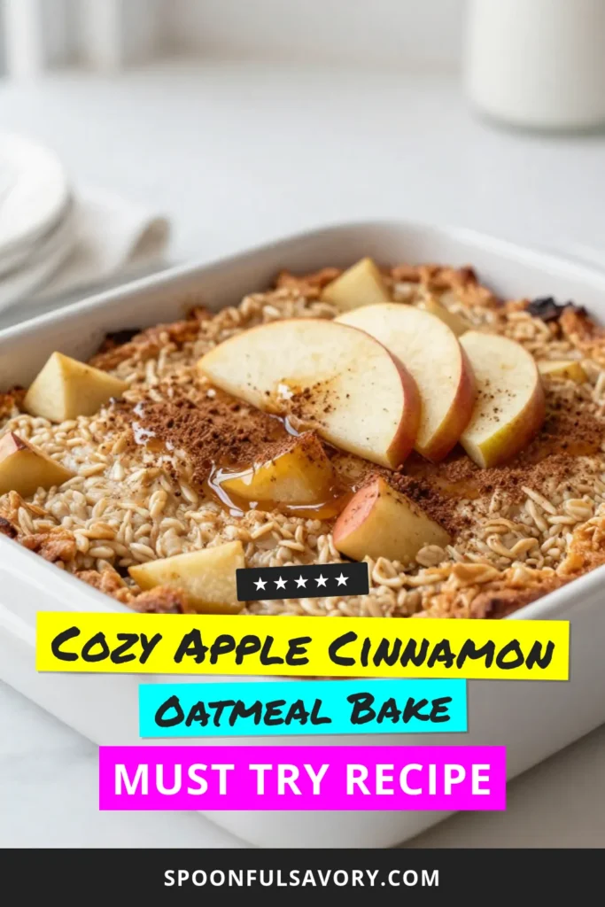 Indulge in the warmth of this Apple Cinnamon Oatmeal Bake, a healthy baked oatmeal recipe that's perfect for breakfast or dessert! With just 10 minutes of prep, you can whip up this easy oatmeal bake with nuts featuring delicious apples, cinnamon, and a touch of sweetness. Enjoy this cozy breakfast casserole with apples that will delight your family. Try it today and savor the comfort! #AppleCinnamonOatmealBake #HealthyRecipes #OatmealDesserts #BreakfastCasserole