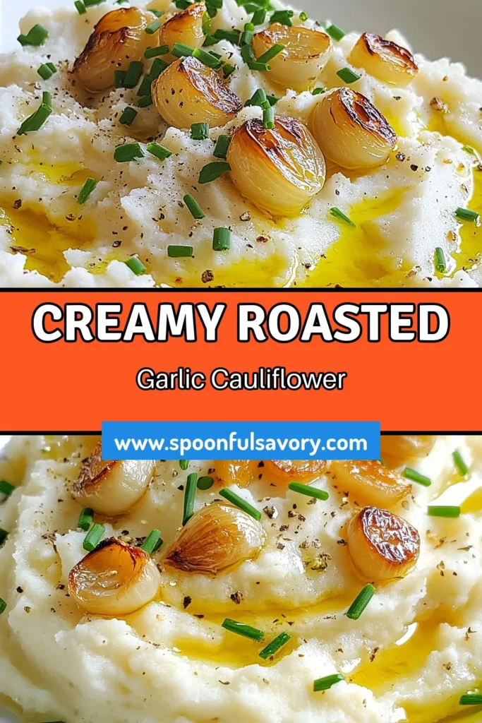 Discover the ultimate Vegan Mashed Cauliflower Recipe with this Roasted Garlic Mashed Cauliflower! This healthy cauliflower side dish is not only delicious but also dairy-free, making it a guilt-free indulgence. Enjoy a creamy cauliflower mash that pairs perfectly with any meal. Try it tonight and impress your family with this easy and nutritious recipe. Save this for your next dinner! #VeganRecipes #HealthyEating #LowCarb #CauliflowerRecipes