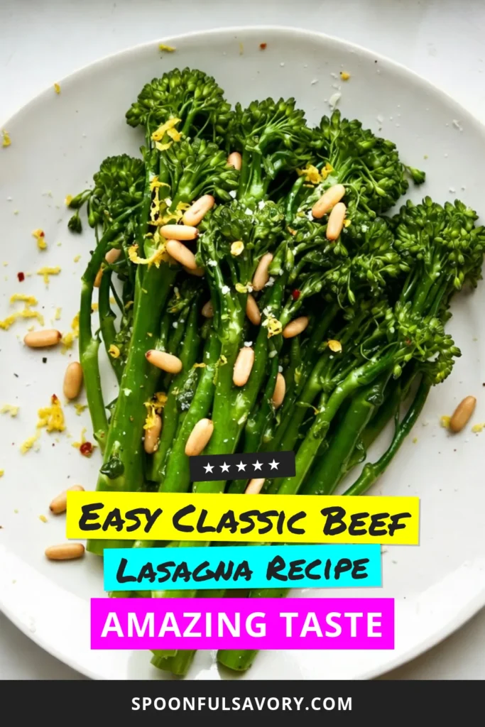 Discover the vibrant flavors of Lemon Garlic Broccolini! This quick broccolini recipe combines saut&eacute;ed broccolini with toasted pine nuts for a healthy vegetable side dish that&rsquo;s both delicious and nutritious. Perfect for any meal, this easy recipe brings a zesty twist to your table in just 15 minutes. Try this saut&eacute;ed broccolini with pine nuts and elevate your dining experience! Save this tasty recipe now! #BroccoliniRecipe #HealthyCooking #VegetableSideDish #QuickRecipes