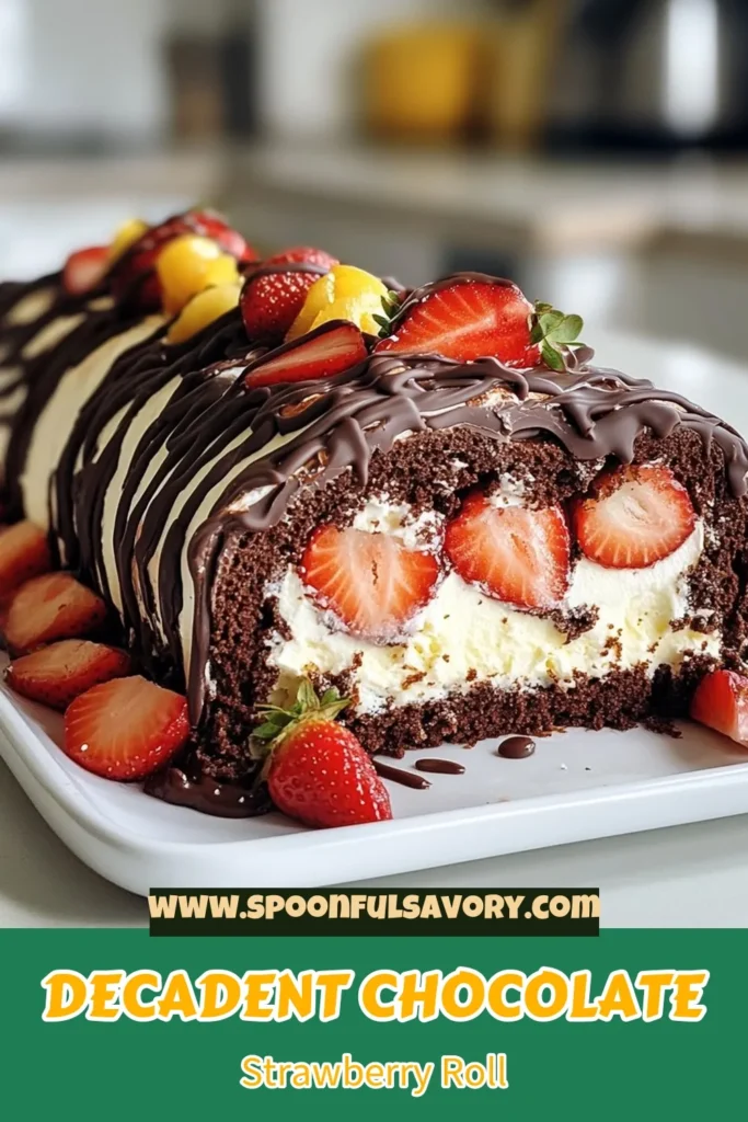 Indulge in a delightful Chocolate Strawberry Swiss Roll that&rsquo;s perfect for any occasion! This Swiss roll cake recipe combines fluffy chocolate sponge with creamy whipped topping and fresh strawberries, making it a standout among chocolate and strawberry dessert recipes. Easy to make and sure to impress, this rolled cake recipe will satisfy your sweet tooth. Try it today and elevate your dessert game! #ChocolateStrawberrySwissRoll #SwissRollCakeRecipe #ChocolateDessertRecipes #StrawberryDessertRecipes