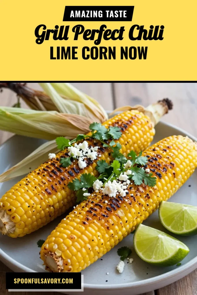 Elevate your summer BBQ with this mouthwatering Chili Lime Grilled Corn recipe! Perfectly grilled corn is coated in a zesty chili-lime marinade, making it the ultimate spicy corn side dish. This easy grilled vegetables recipe combines fresh flavors that everyone will love. Serve warm, topped with cotija cheese and cilantro for an extra kick. Don&rsquo;t miss out&mdash;save this recipe for your next cookout! #ChiliLimeGrilledCorn #GrilledCornRecipe #SpicyCornSideDish #EasyGrilledVegetables