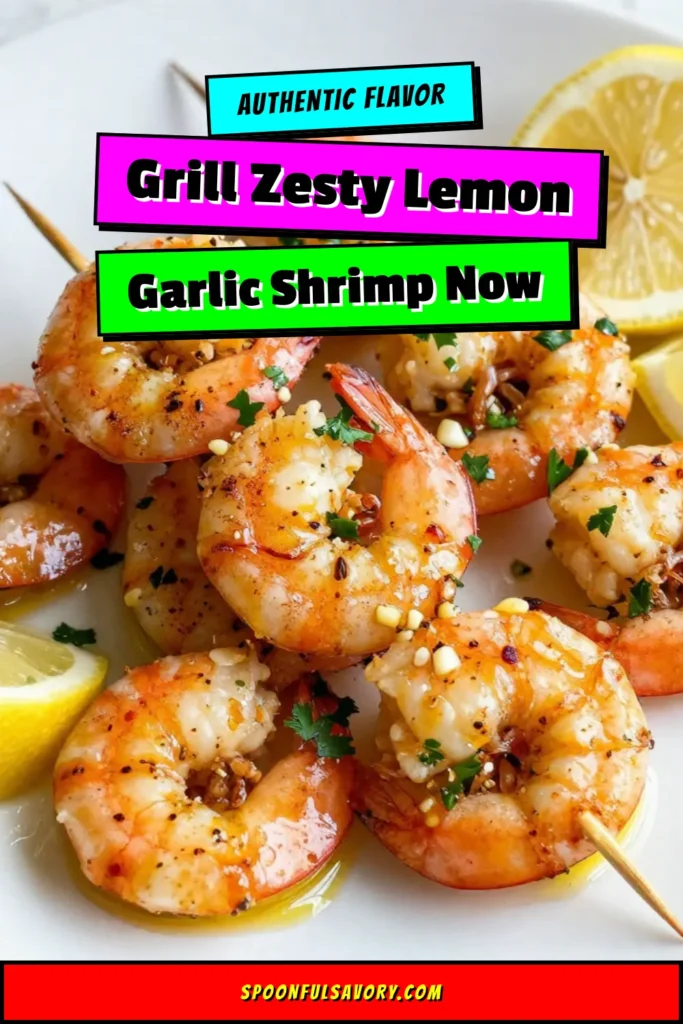 Discover this easy lemon garlic shrimp recipe that will elevate your seafood grilling game! These zesty grilled shrimp skewers are marinated in a flavorful zesty shrimp marinade that combines fresh lemon juice, garlic, and spices. Perfect for summer BBQs or a quick weeknight meal, this dish is a must-try among easy shrimp recipes. Get grilling and delight your guests with this delicious seafood treat! Save this recipe for a zesty twist! #LemonGarlicShrimp #GrilledShrimpSkewers #SeafoodGrilling #EasyShrimpRecipes