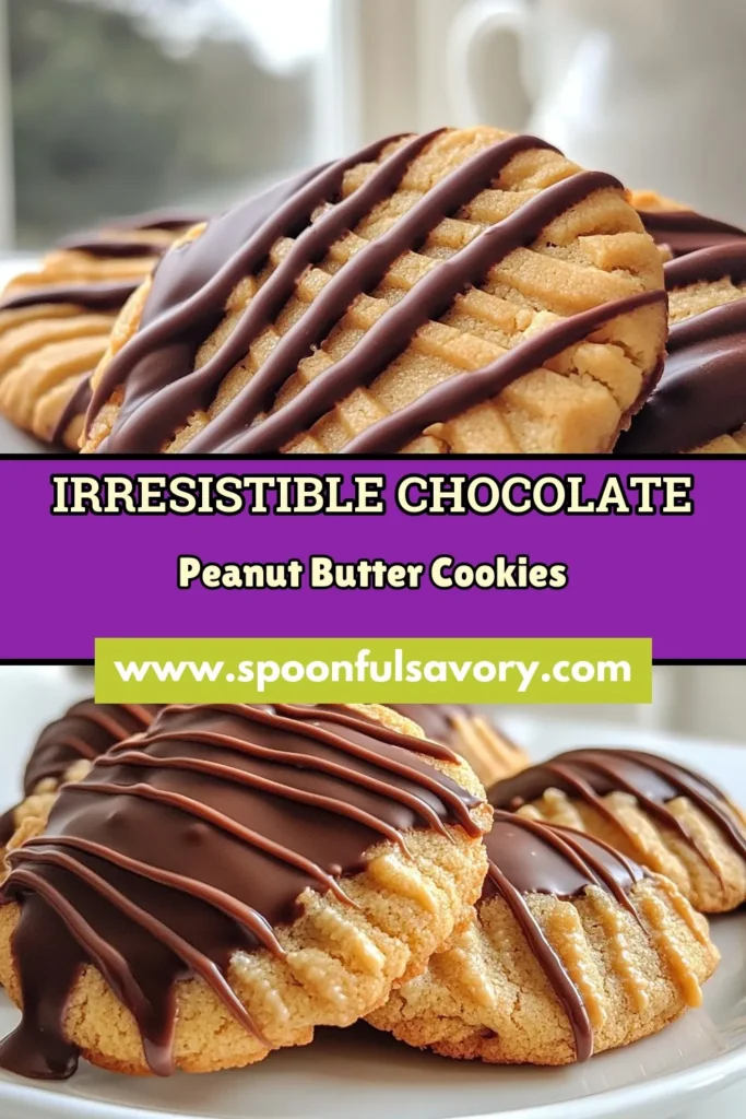 Indulge in the delightful taste of Chocolate Dipped Peanut Butter Cookies! This easy peanut butter cookie recipe is a must-try for any chocolate and peanut butter lover. These no-bake chocolate dipped cookies are perfect for homemade peanut butter treats that satisfy your sweet tooth. Perfect for gatherings or an everyday dessert, these chocolate peanut butter dessert recipes are sure to impress. Save this recipe for your next baking adventure! #ChocolateDippedCookies #PeanutButterCookies #DessertRecipes #HomemadeTreats