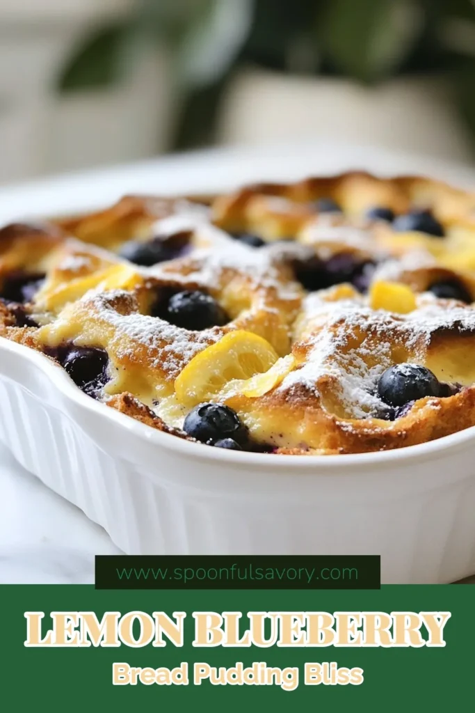 Indulge in this delightful Lemon Blueberry Bread Pudding, the best bread pudding recipe you'll ever try! Perfect for using up stale bread, this easy blueberry dessert combines creamy custard and fresh blueberries for a burst of flavor. Whether you&rsquo;re looking for a cozy treat or need lemon dessert recipes, this delectable dish is a must-try. Get ready to impress your friends and family&mdash;save this recipe now! #BlueberryDessert #BreadPudding #LemonDessert #EasyRecipes