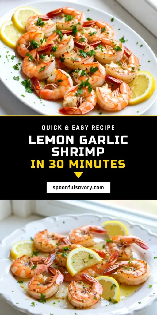 Savor the zest of this Lemon Garlic Shrimp Recipe that delivers a delicious and easy shrimp dinner! This oven roasted shrimp recipe features juicy shrimp marinated in a flavorful lemon shrimp marinade with garlic and spices. Perfect for weeknight meals or gatherings, it's quick to prepare with minimal cleanup. Try this roasted shrimp with garlic today for a tasty seafood dish that will impress! Save the recipe and enjoy! #LemonGarlicShrimp #EasyDinner #SeafoodRecipes #ShrimpDinner